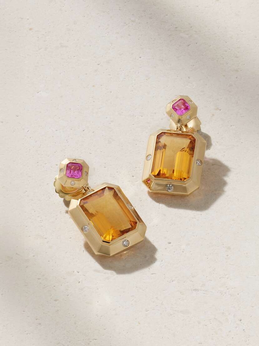 Gemella Stella 18-karat Gold Multi-stone Earrings