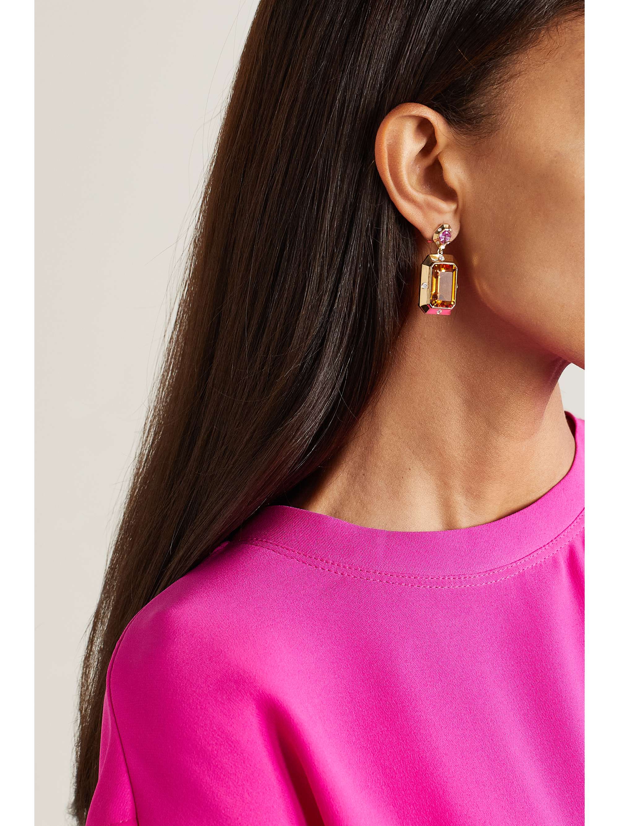GEMELLA Stella 18-karat gold multi-stone earrings