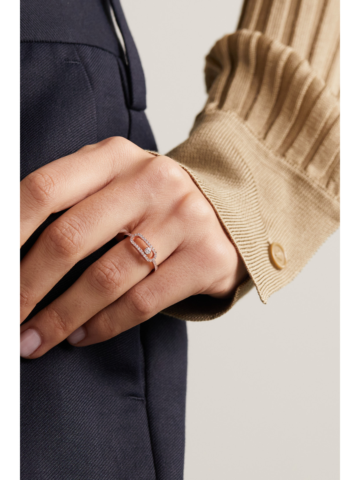 Messika Big Move Uno 18-karat Rose Gold Diamond Ring In Rose Gold