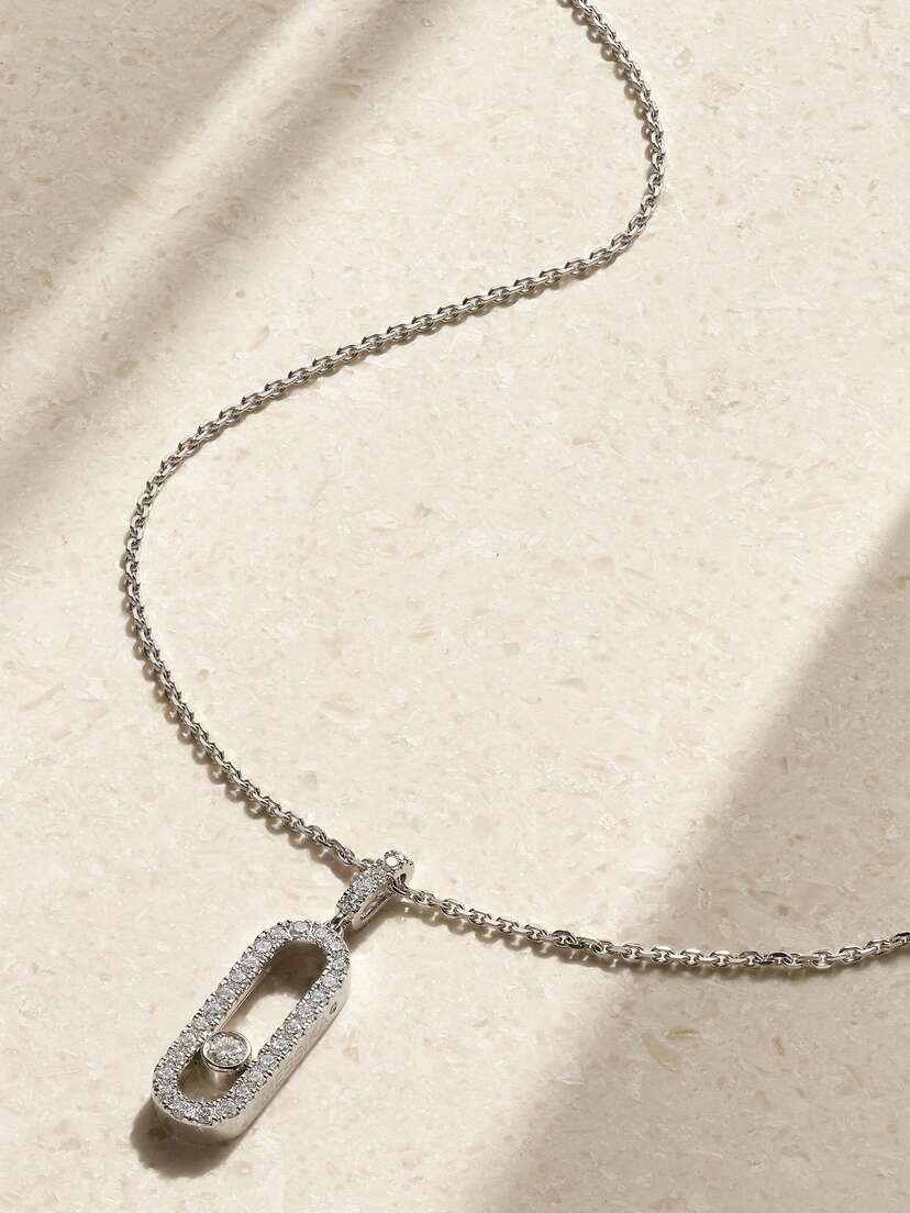 Messika Move Uno Large 18-karat White Gold Diamond Necklace