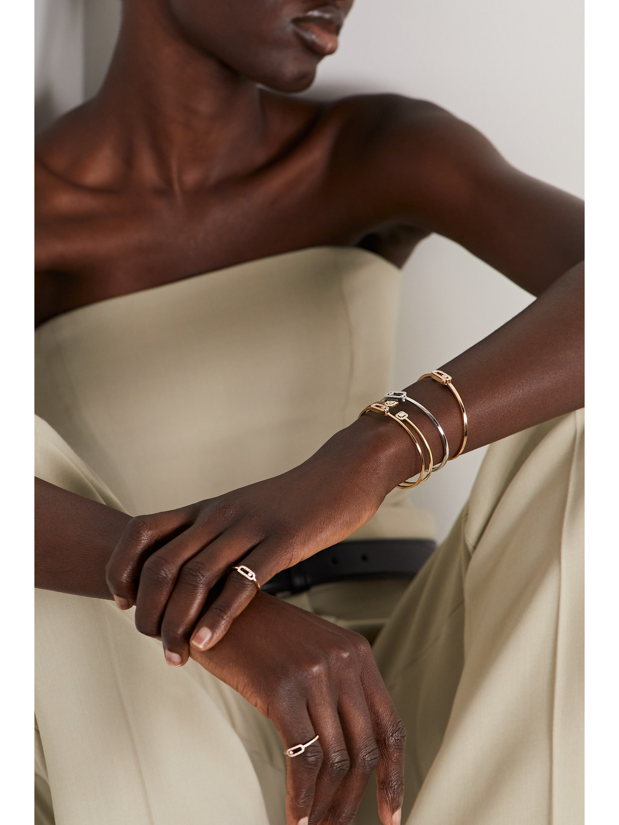 Messika My Twin Toi & Moi 18-karat Gold Diamond Cuff In Gold