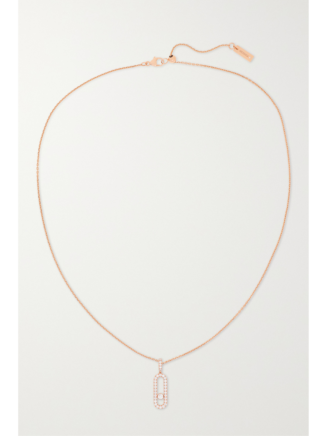 Messika Move Uno Large 18-karat Rose Gold Diamond Necklace In Gold