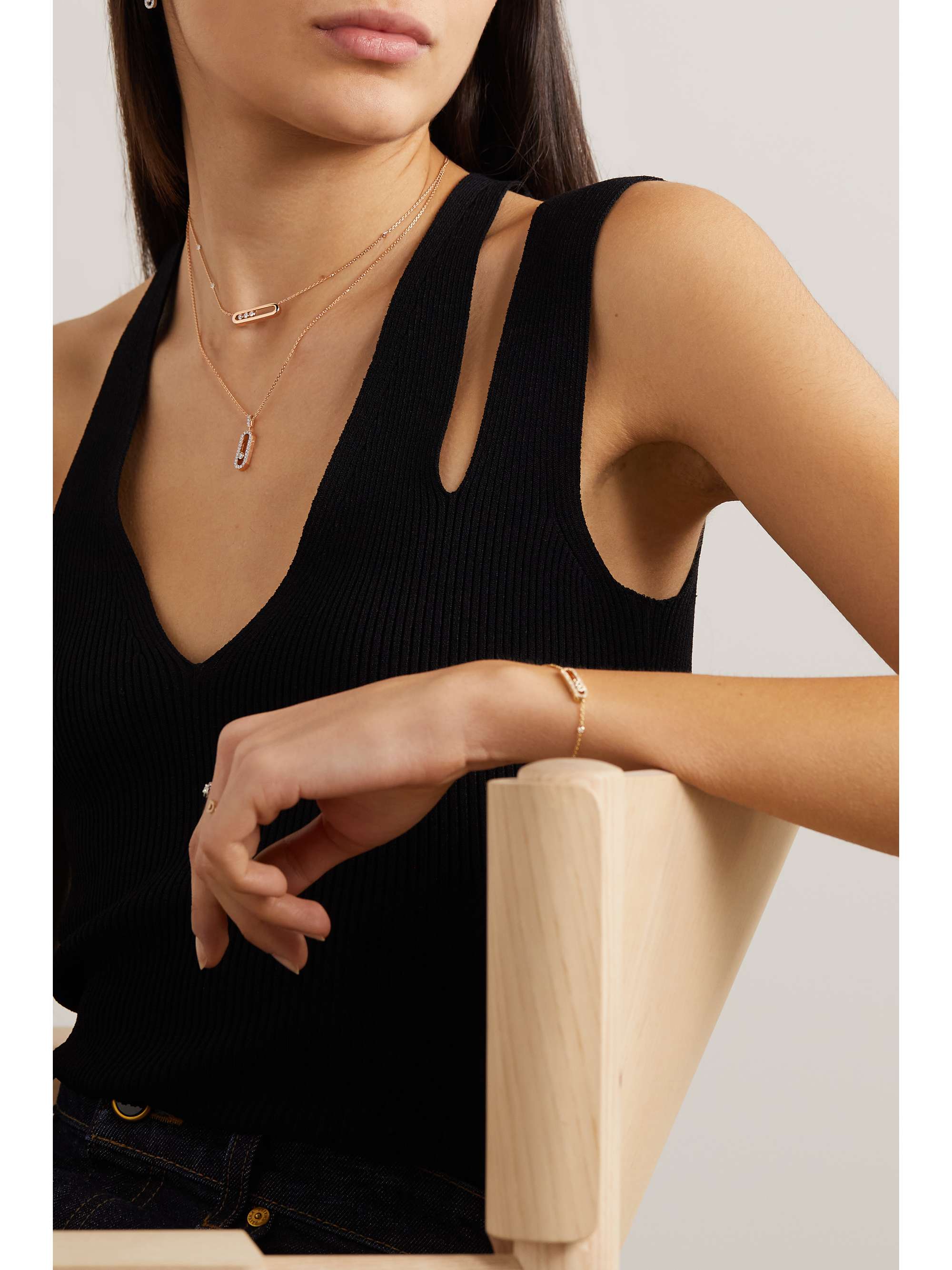 MESSIKA Move Uno large 18-karat rose gold diamond necklace