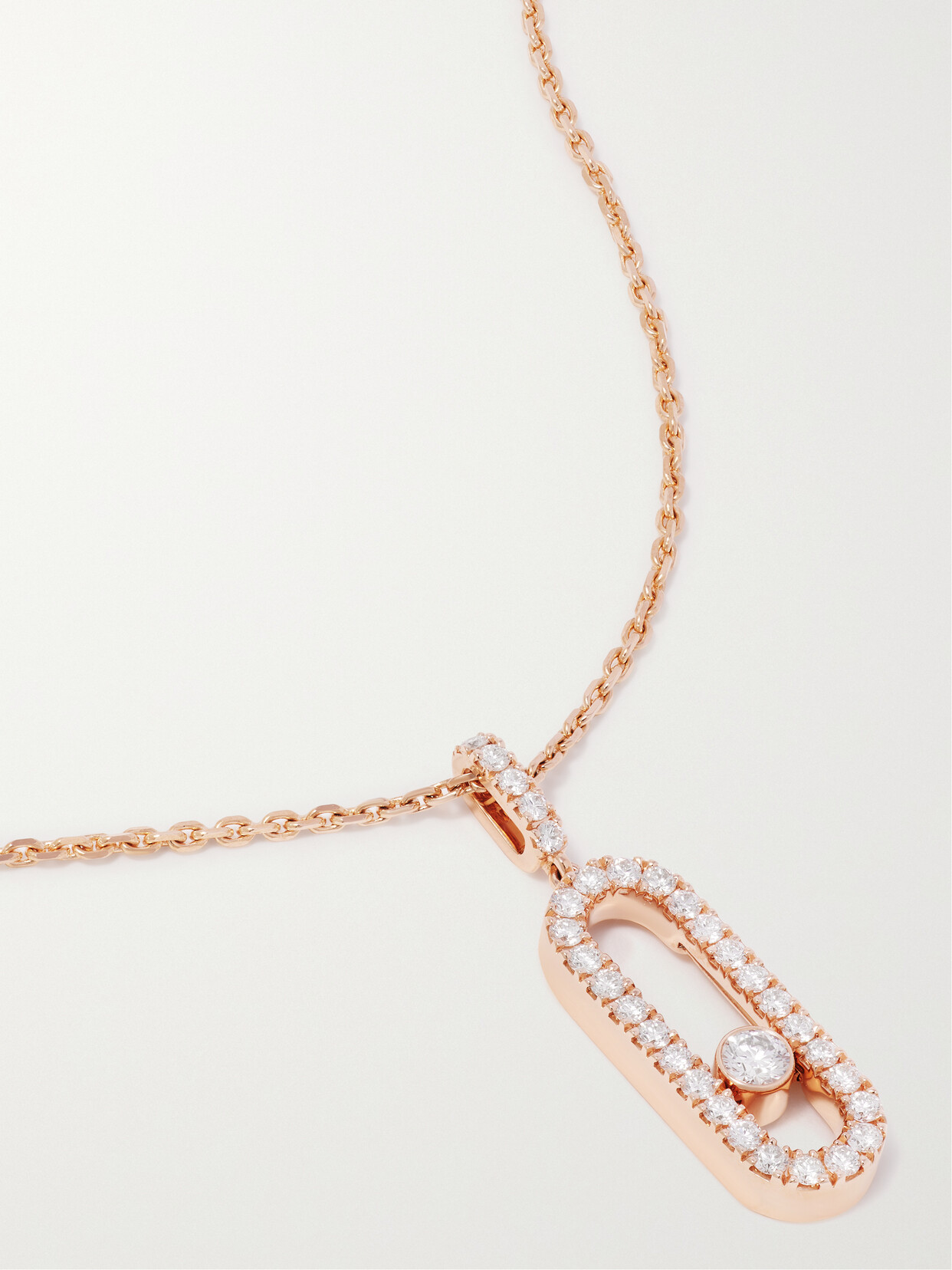 Messika Move Uno Large 18-karat Rose Gold Diamond Necklace