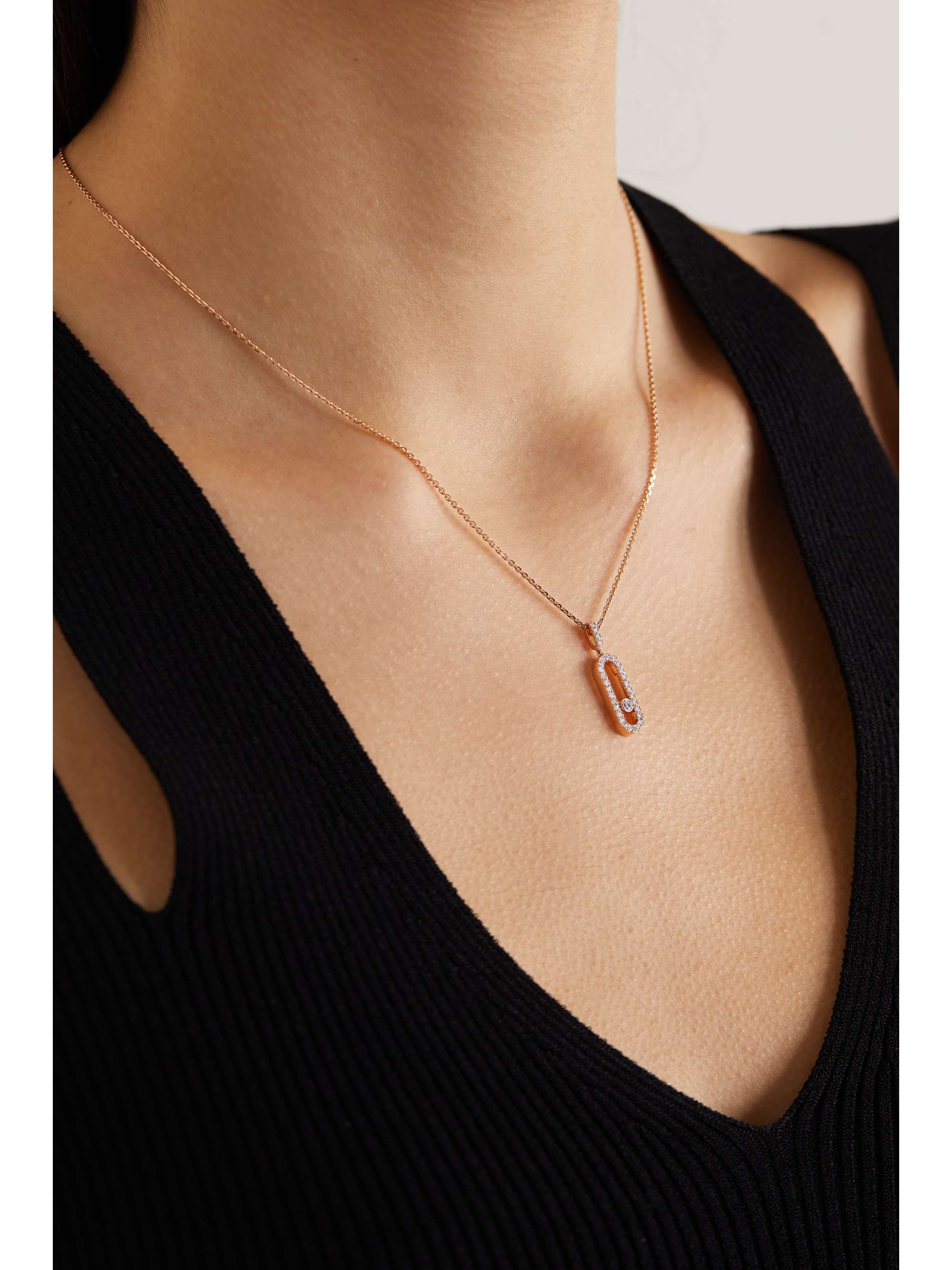 MESSIKA Move Uno large 18-karat rose gold diamond necklace