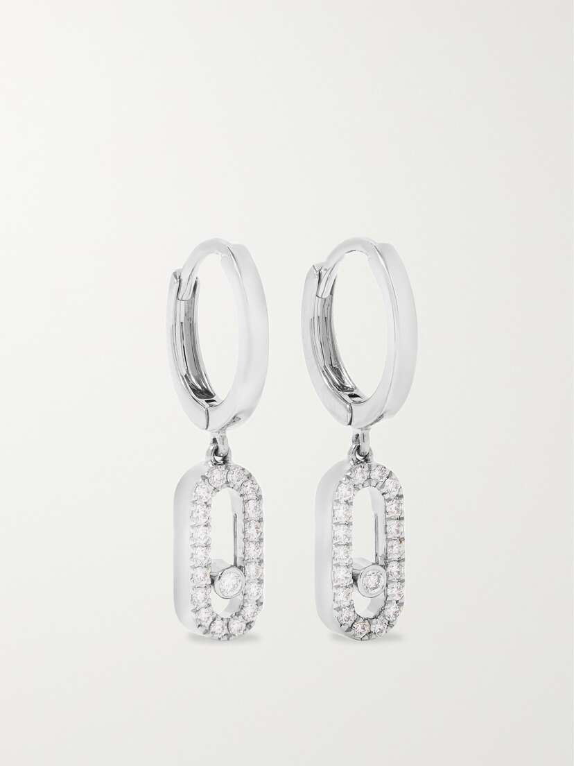 Messika Move Uno 18-karat White Gold Diamond Earrings