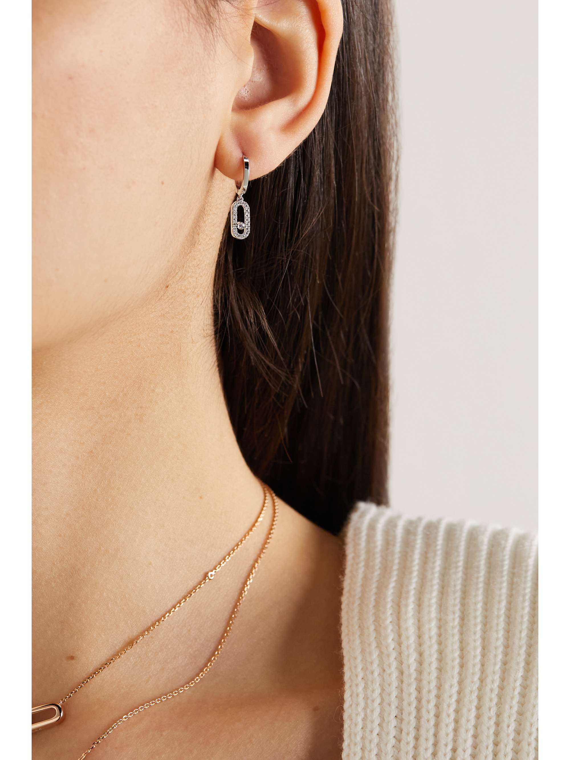 MESSIKA Move Uno 18-karat white gold diamond earrings