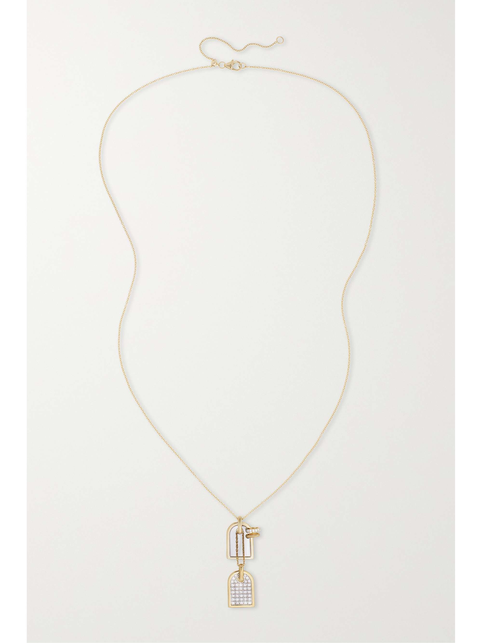 RAINBOW K 9-karat white and yellow gold diamond necklace