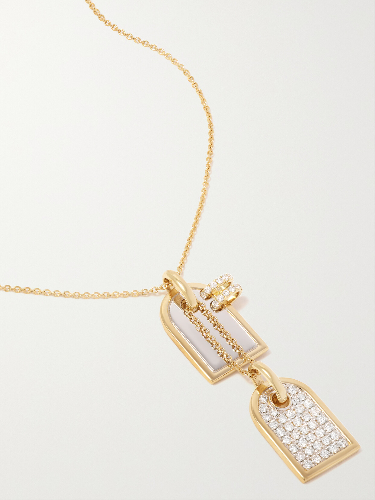 Shop Rainbow K 9-karat White And Yellow Gold Diamond Necklace