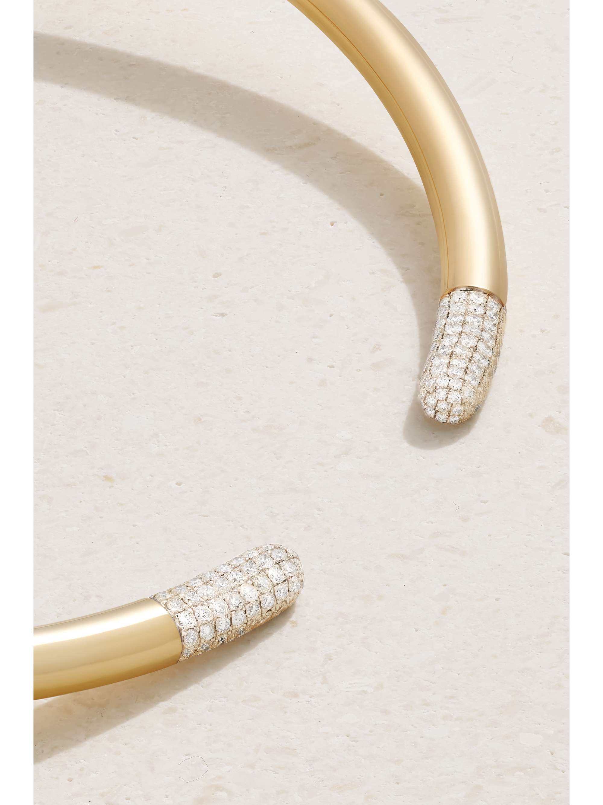 RAINBOW K Tube 14-karat gold diamond necklace