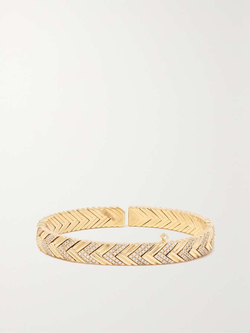 Rainbow K Nano Victoire 14-karat Gold Diamond Cuff