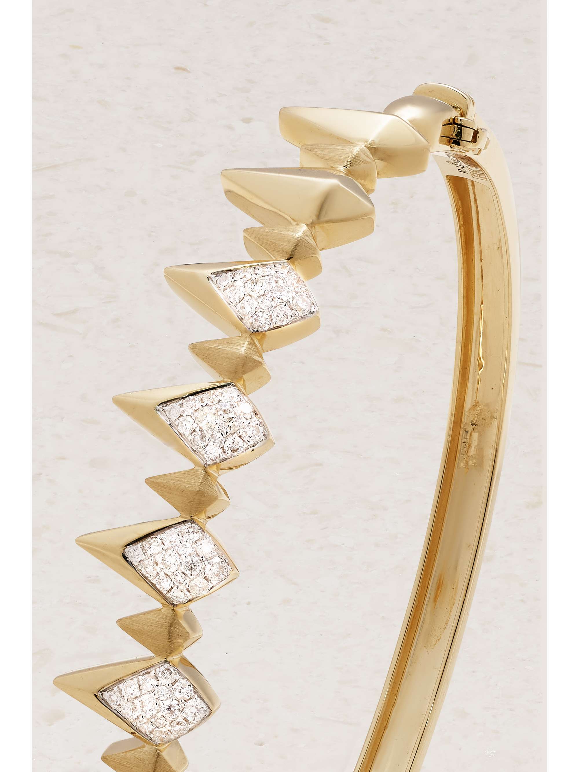 RAINBOW K Shark 14-karat gold diamond bangle
