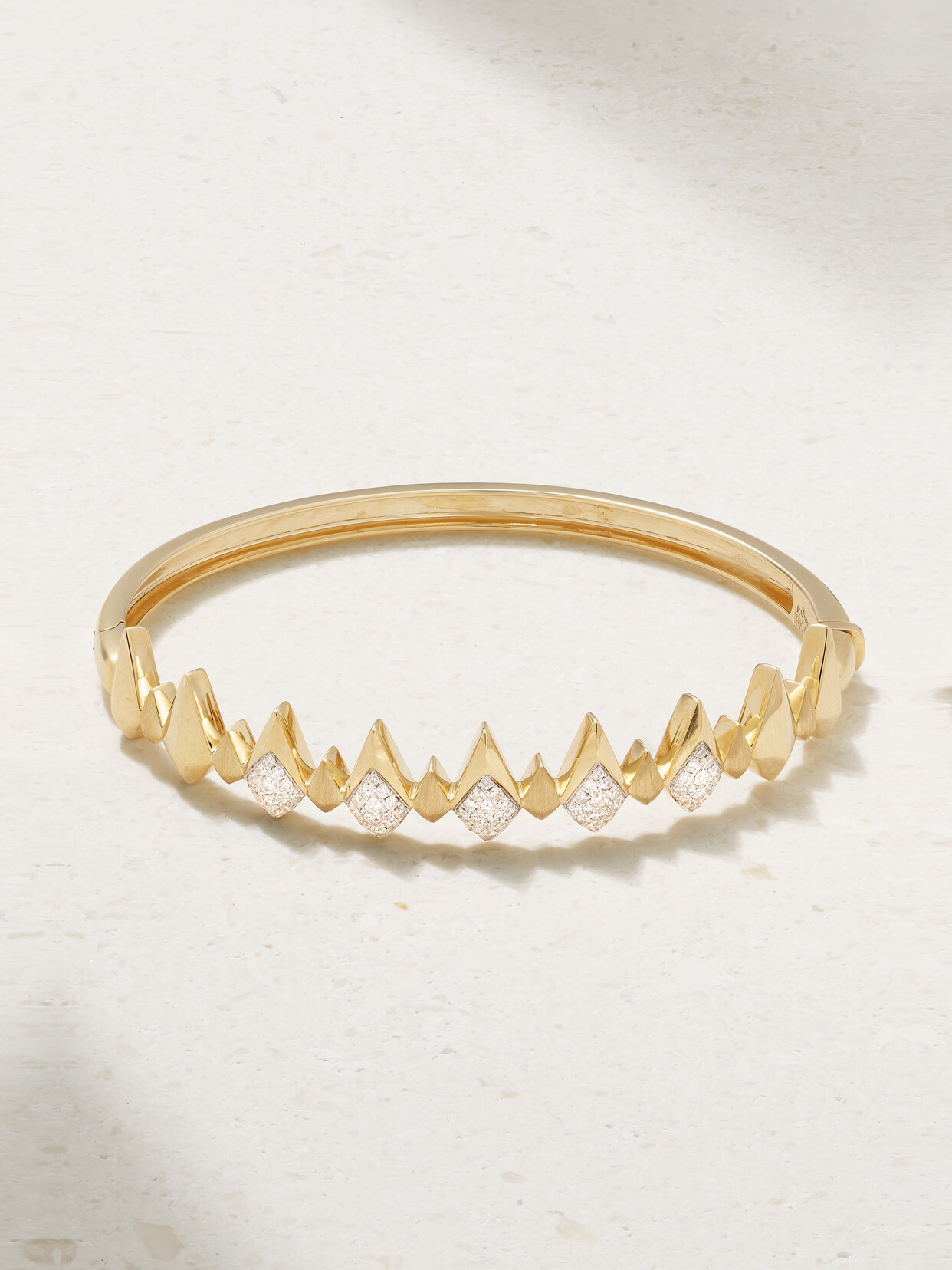 Rainbow K - Shark 14-karat Gold Diamond Bangle - One size