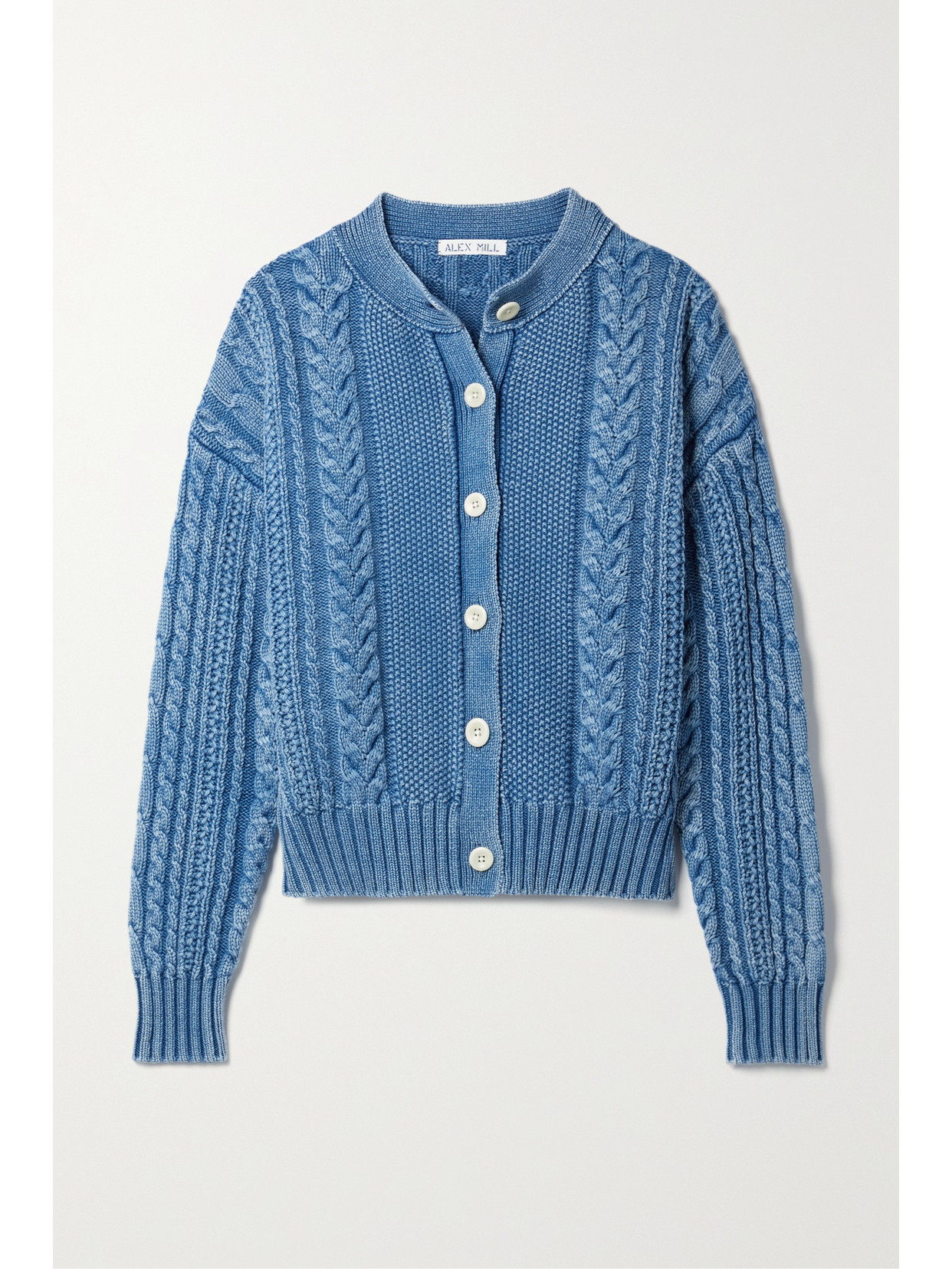 Alex Mill - Nico Cable-knit Cotton Cardigan - Blue