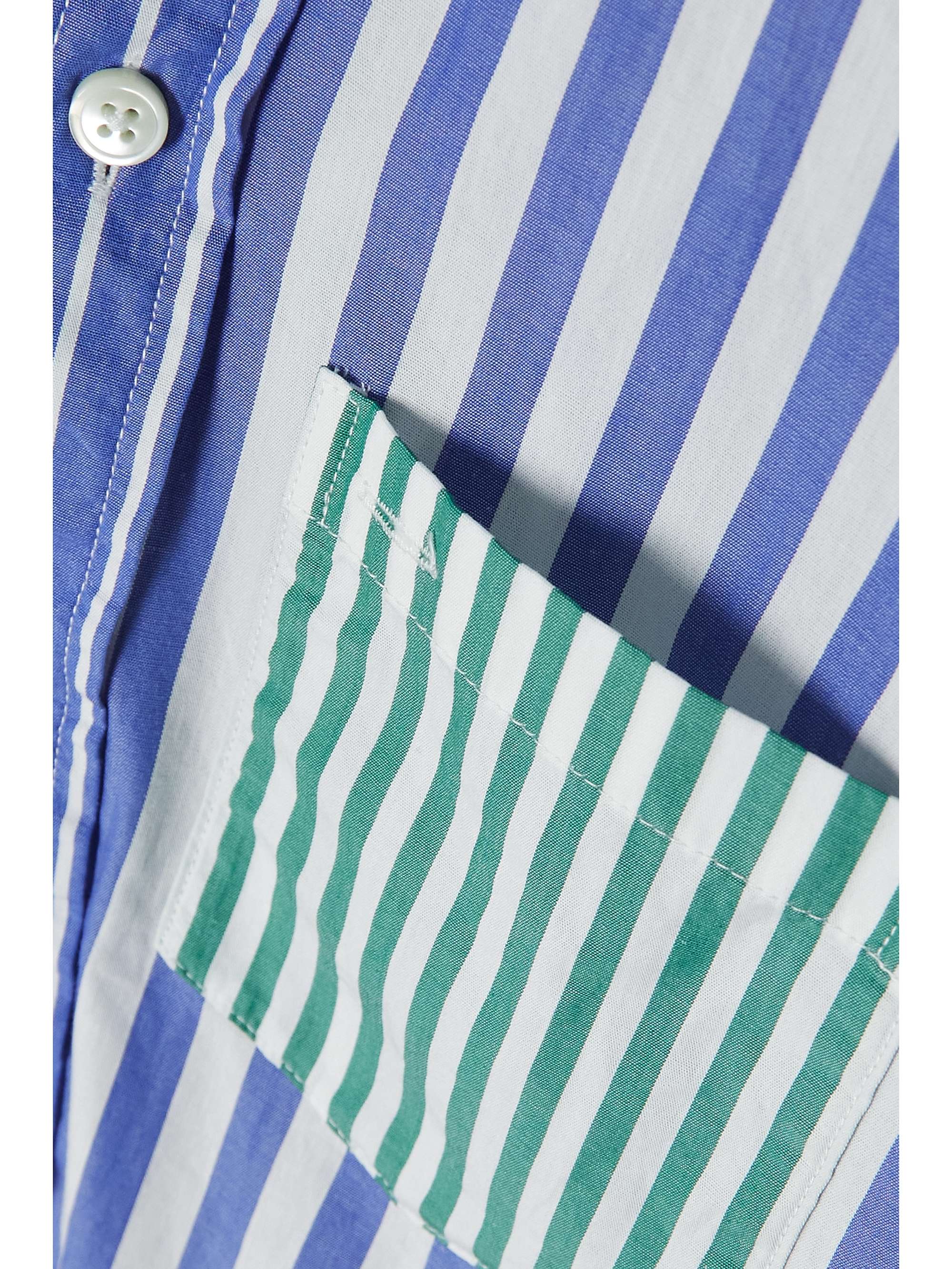 ALEX MILL Wyatt paneled striped cotton-poplin shirt