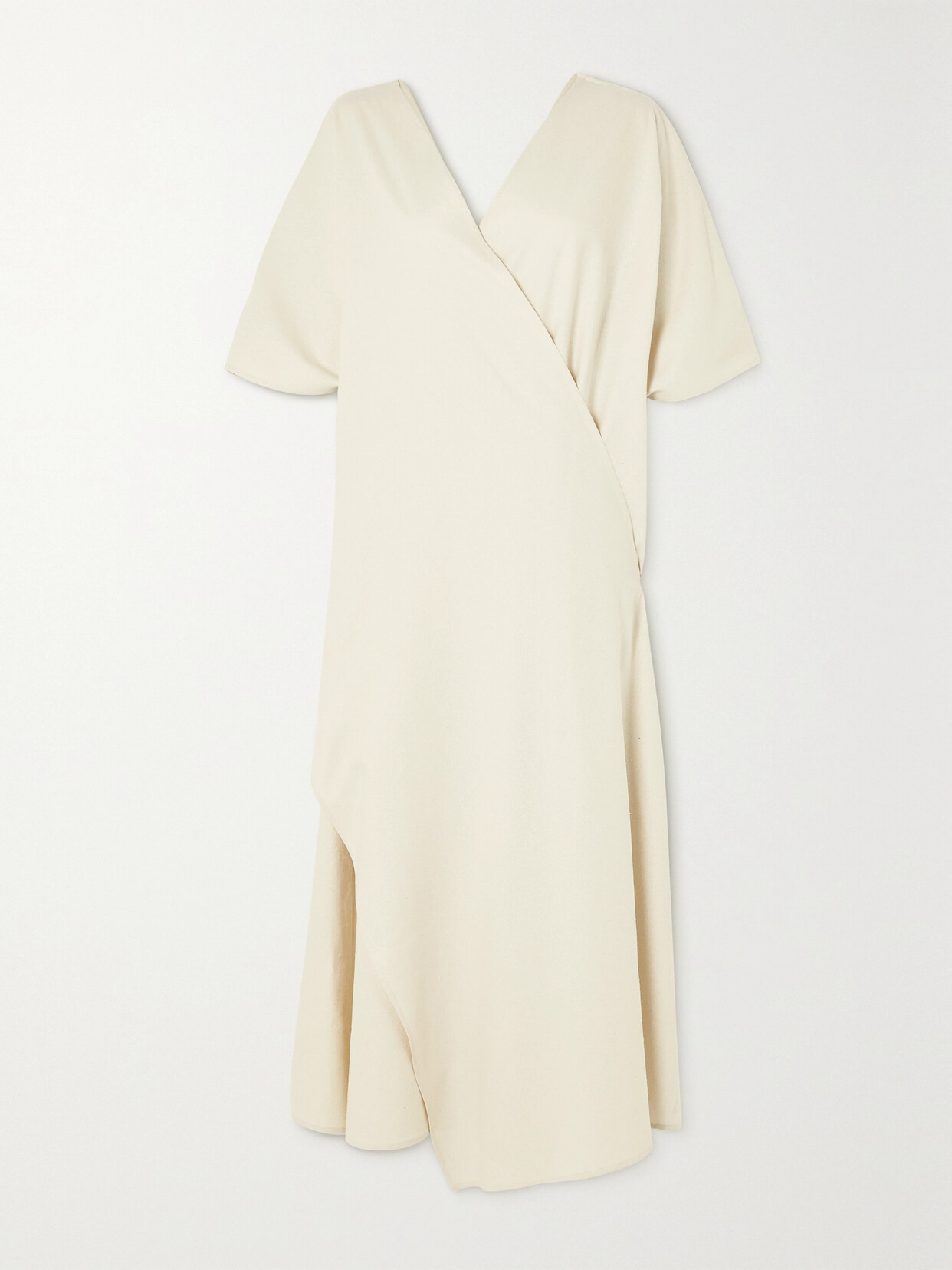 Baserange Venn Wrap-effect Draped Silk Maxi Dress