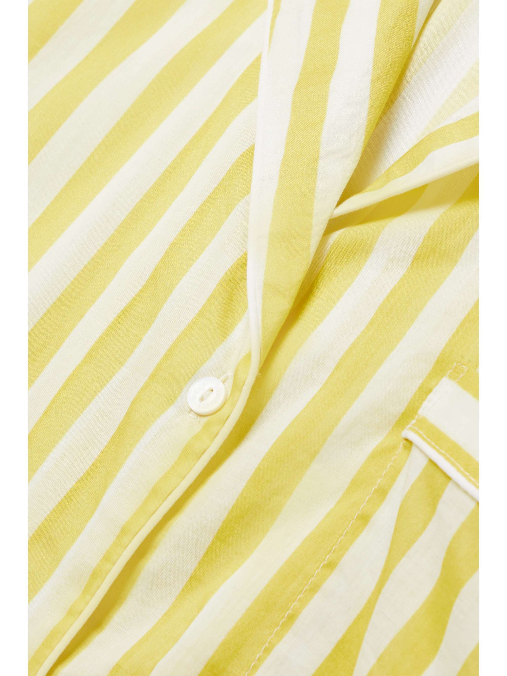 POUR LES FEMMES Striped cotton-voile pajama set