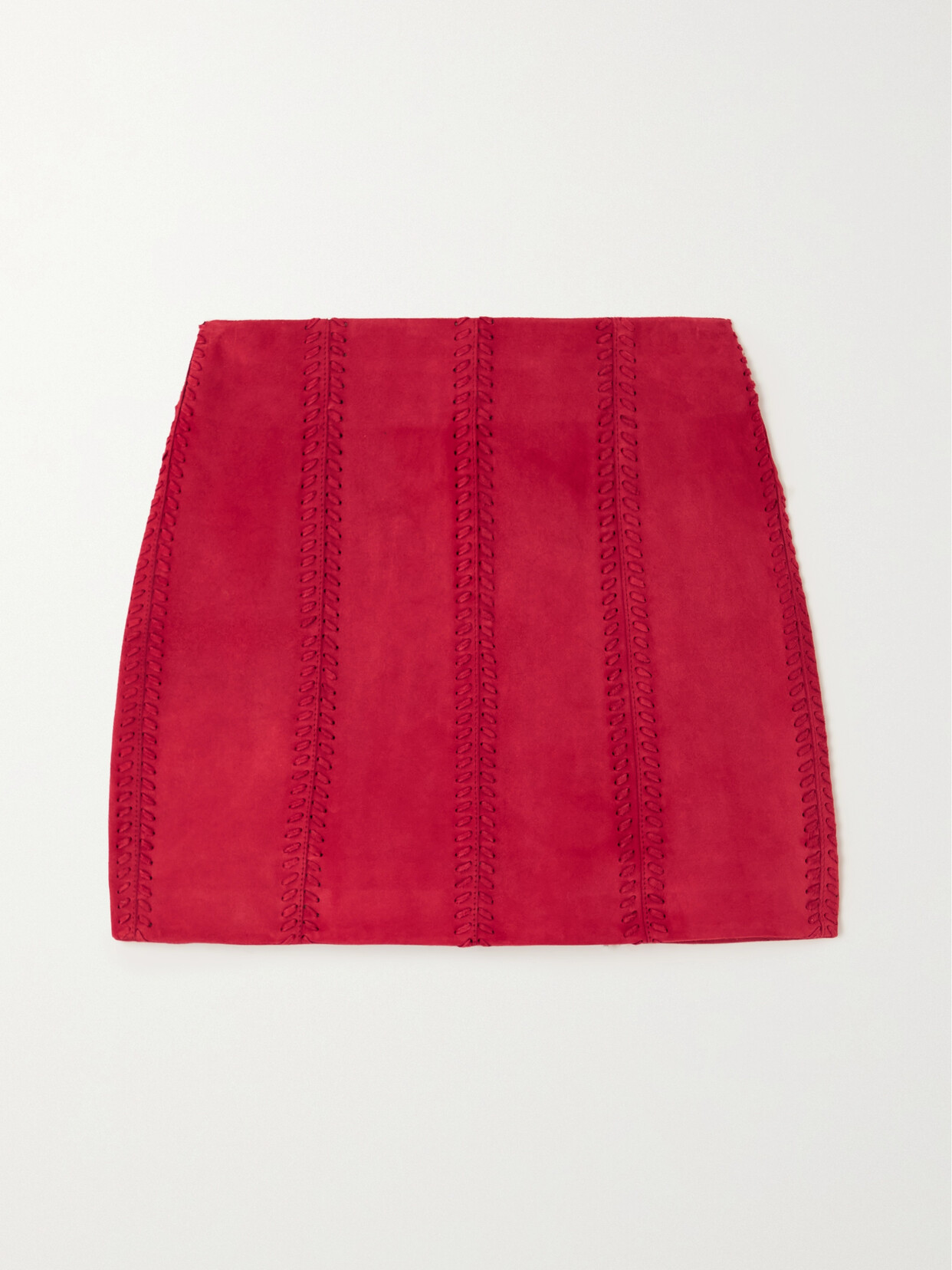 Dodo Bar Or - Talla Whipstitched Suede Mini Skirt - Red