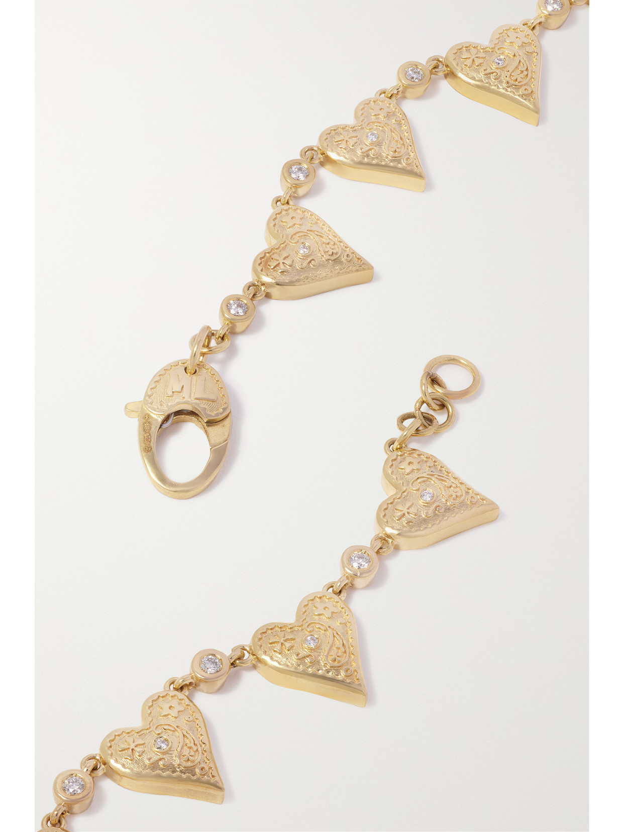Marlo Laz Southwestern Heart 14-karat Gold Diamond Choker In Gold