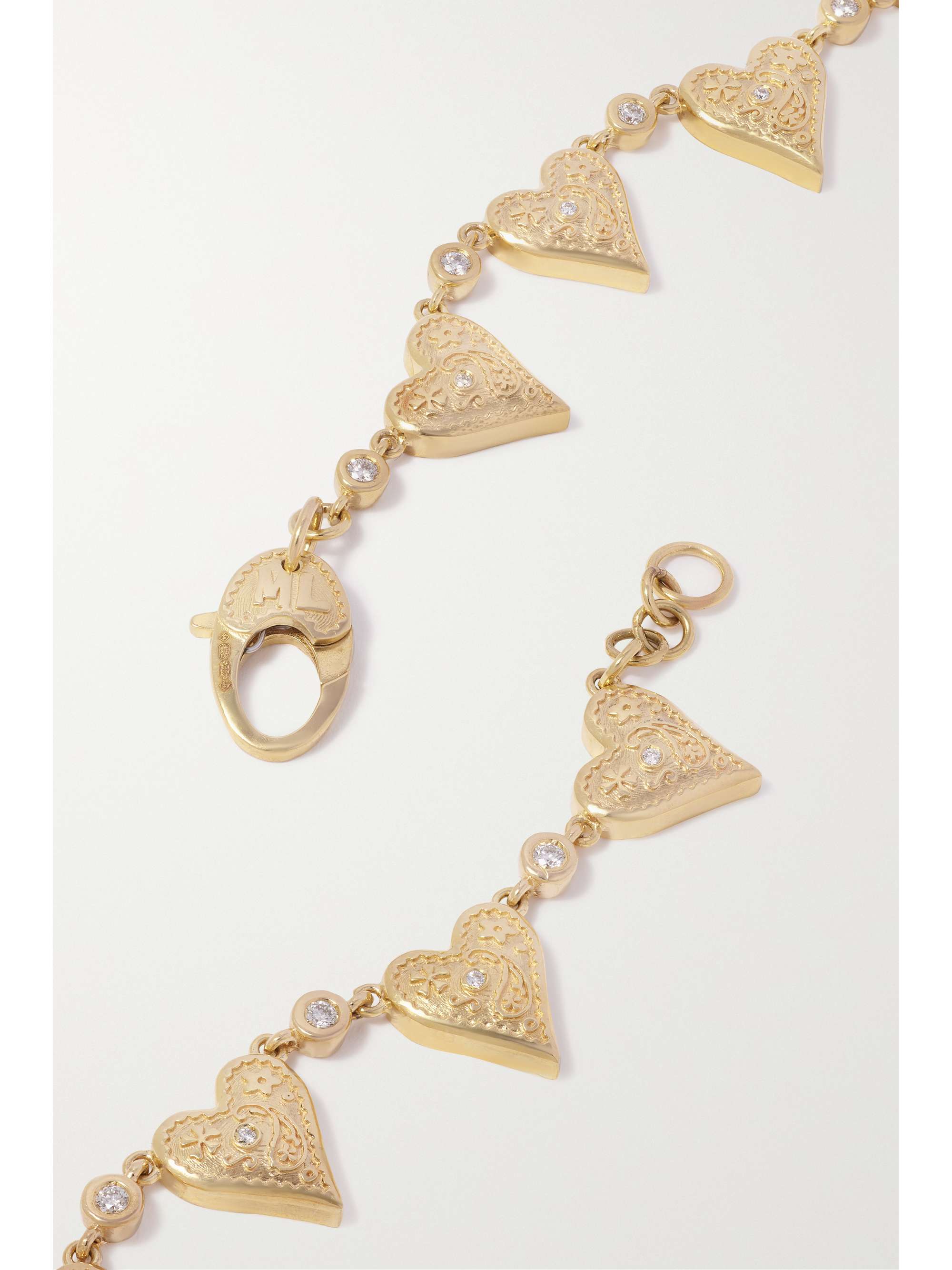 MARLO LAZ Southwestern Heart 14-karat gold diamond choker