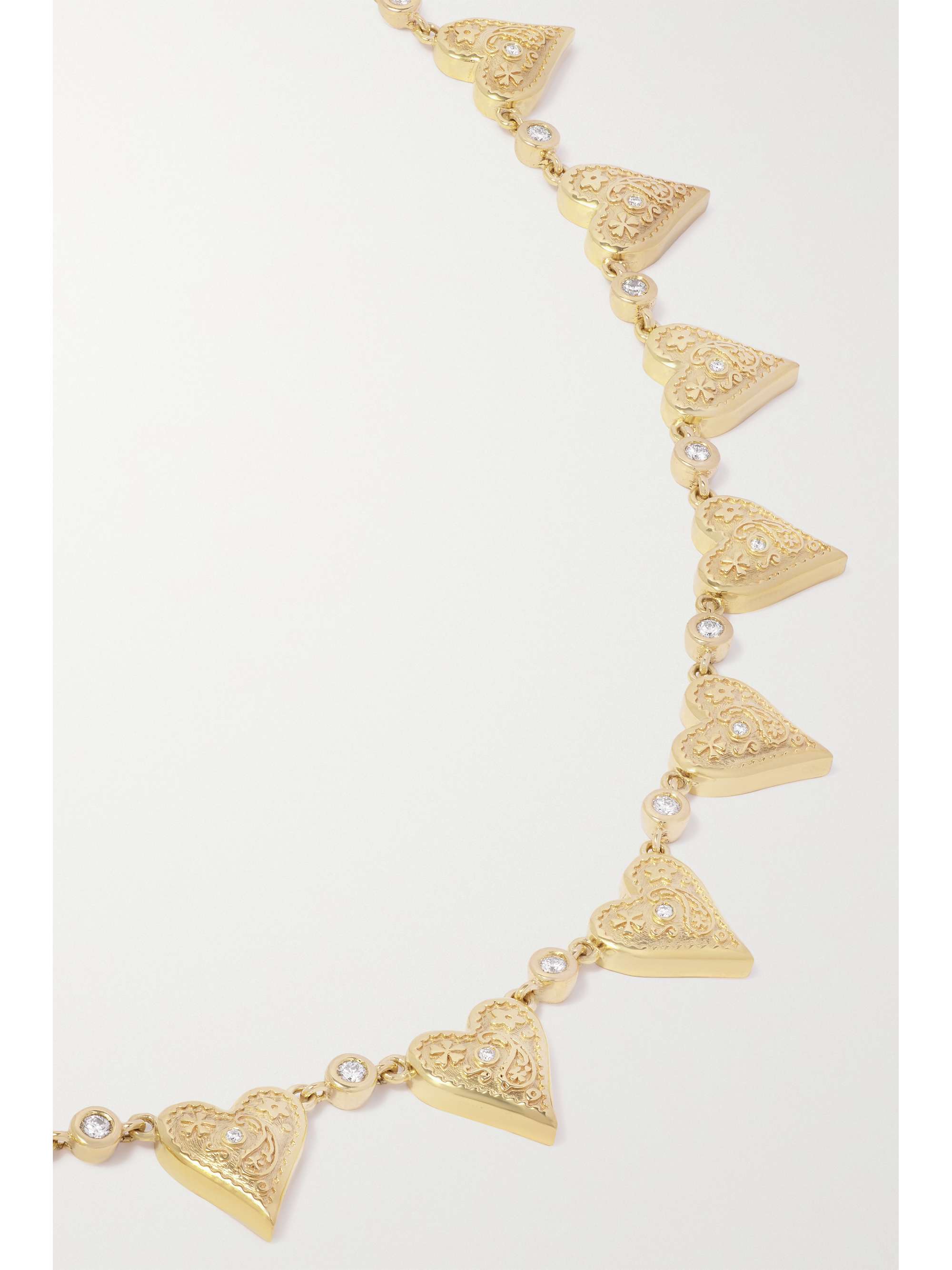 MARLO LAZ Southwestern Heart 14-karat gold diamond choker