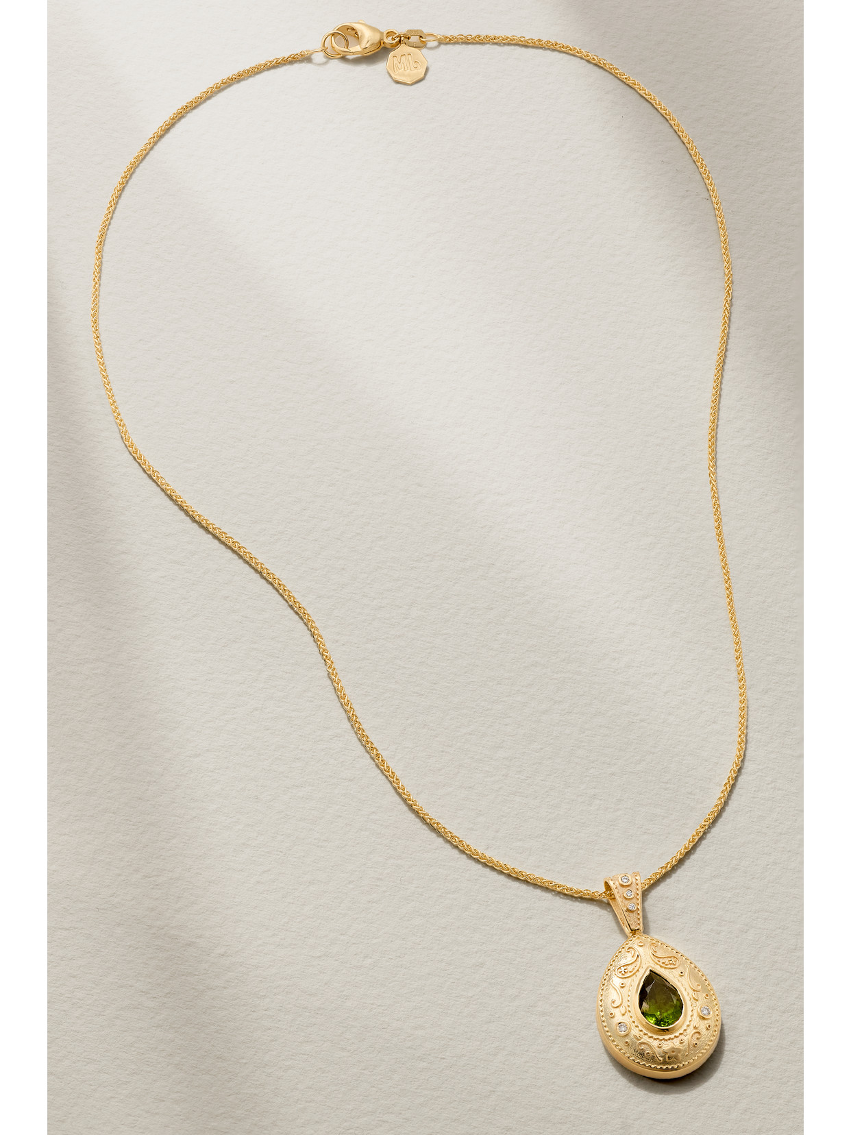 Marlo Laz Southwestern 14-karat Gold, Peridot And Diamond Necklace In Gold