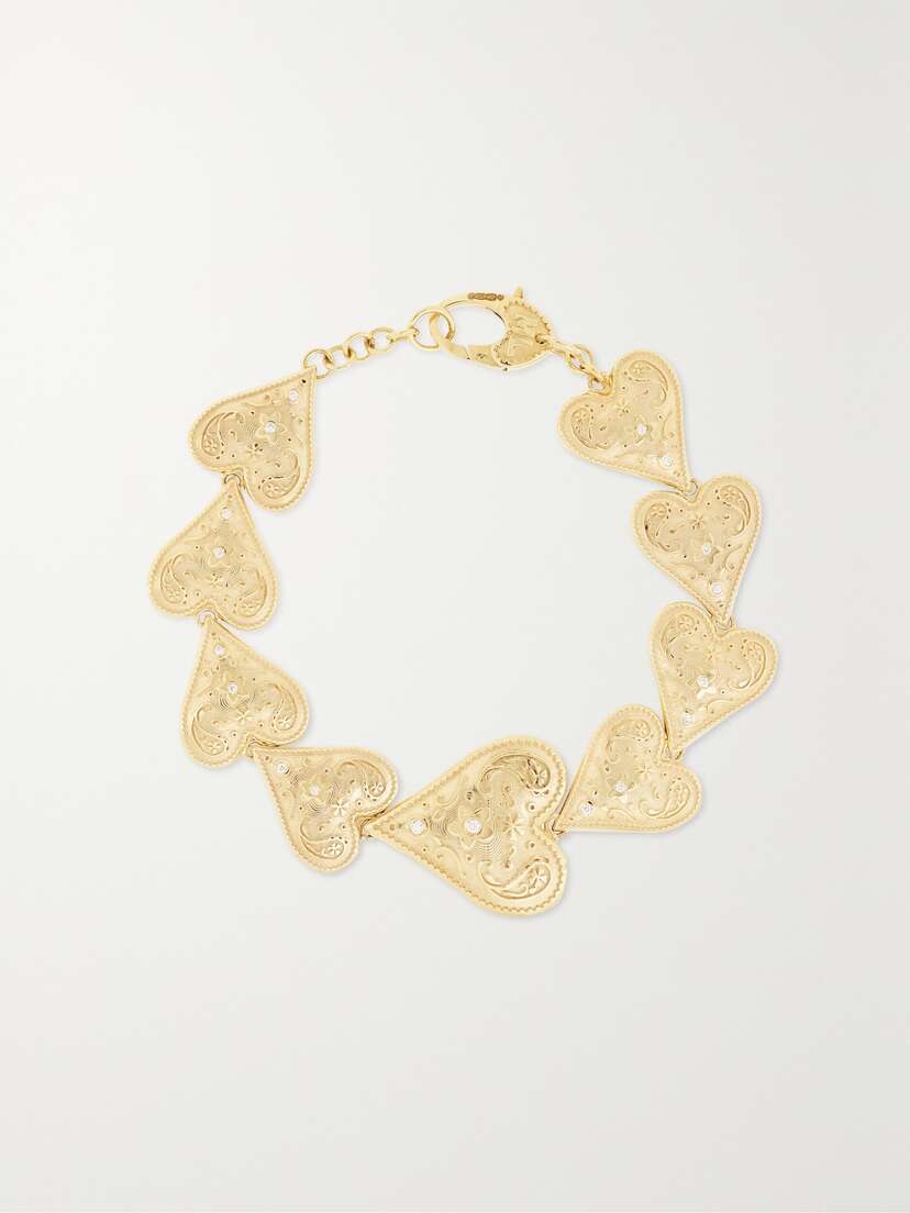 Marlo Laz Southwestern Heart 18-karat Gold Diamond Bracelet