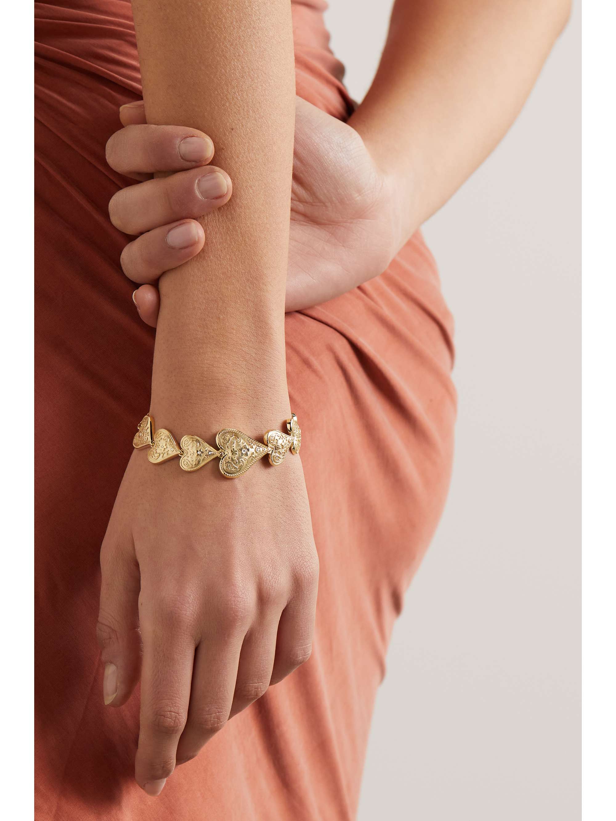 MARLO LAZ Southwestern Heart 18-karat gold diamond bracelet