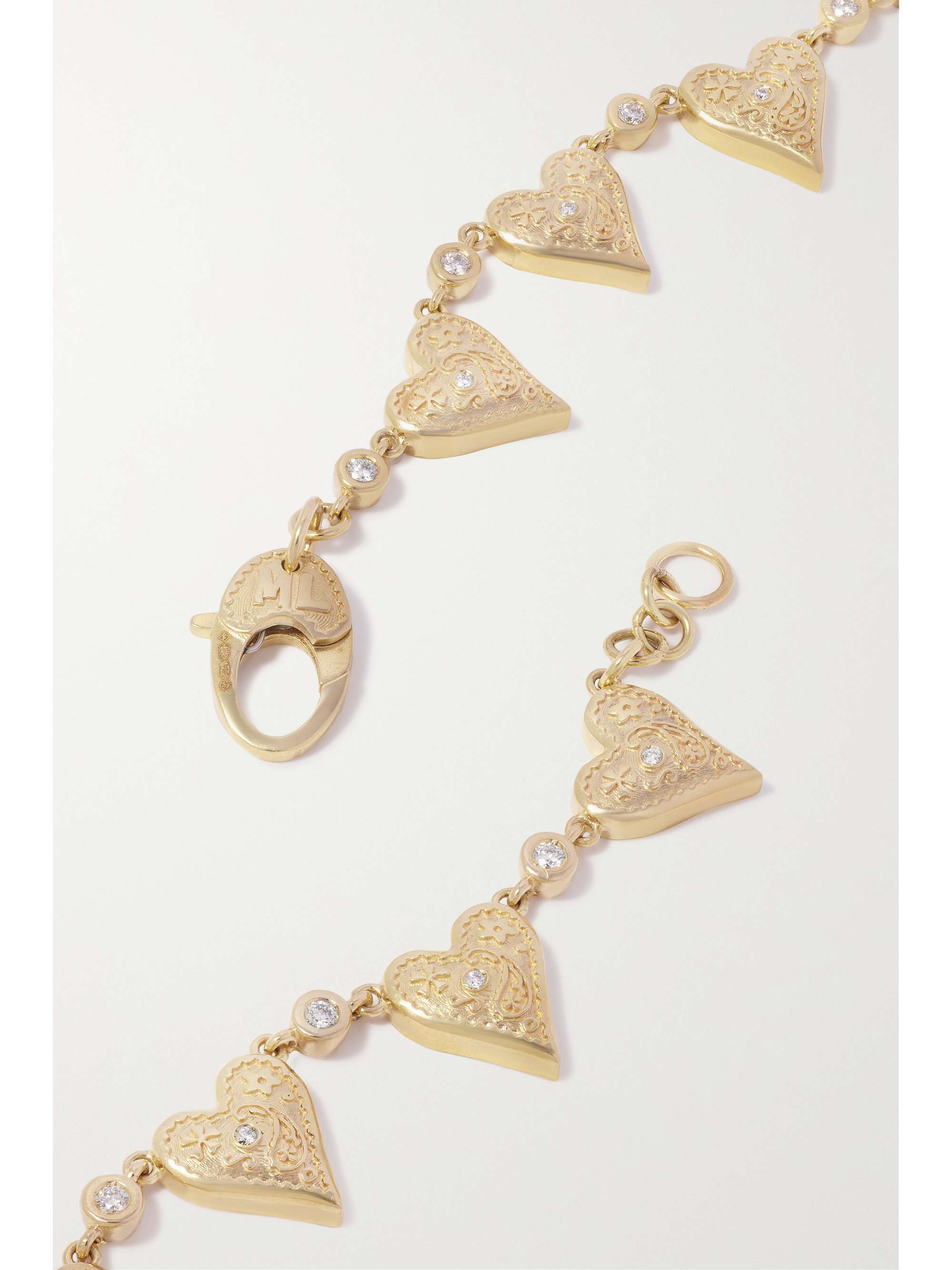 MARLO LAZ Southwestern Heart 18-karat gold diamond necklace