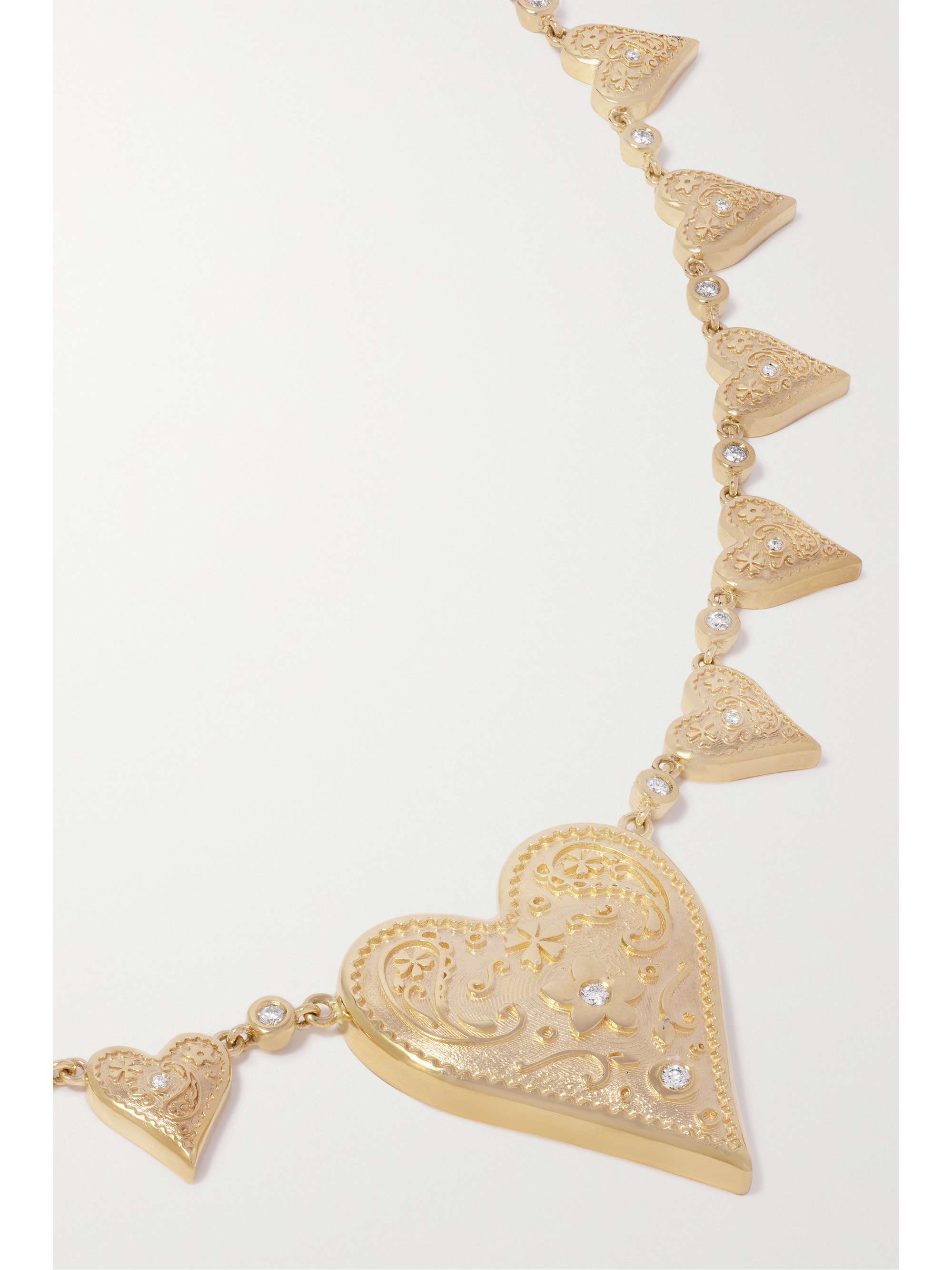 MARLO LAZ Southwestern Heart 18-karat gold diamond necklace