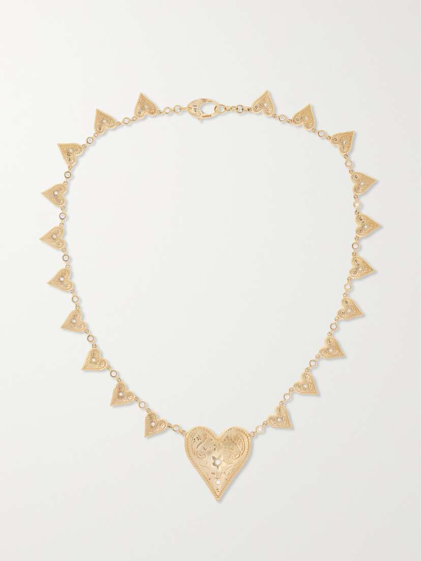 Marlo Laz Southwestern Heart 18-karat Gold Diamond Necklace