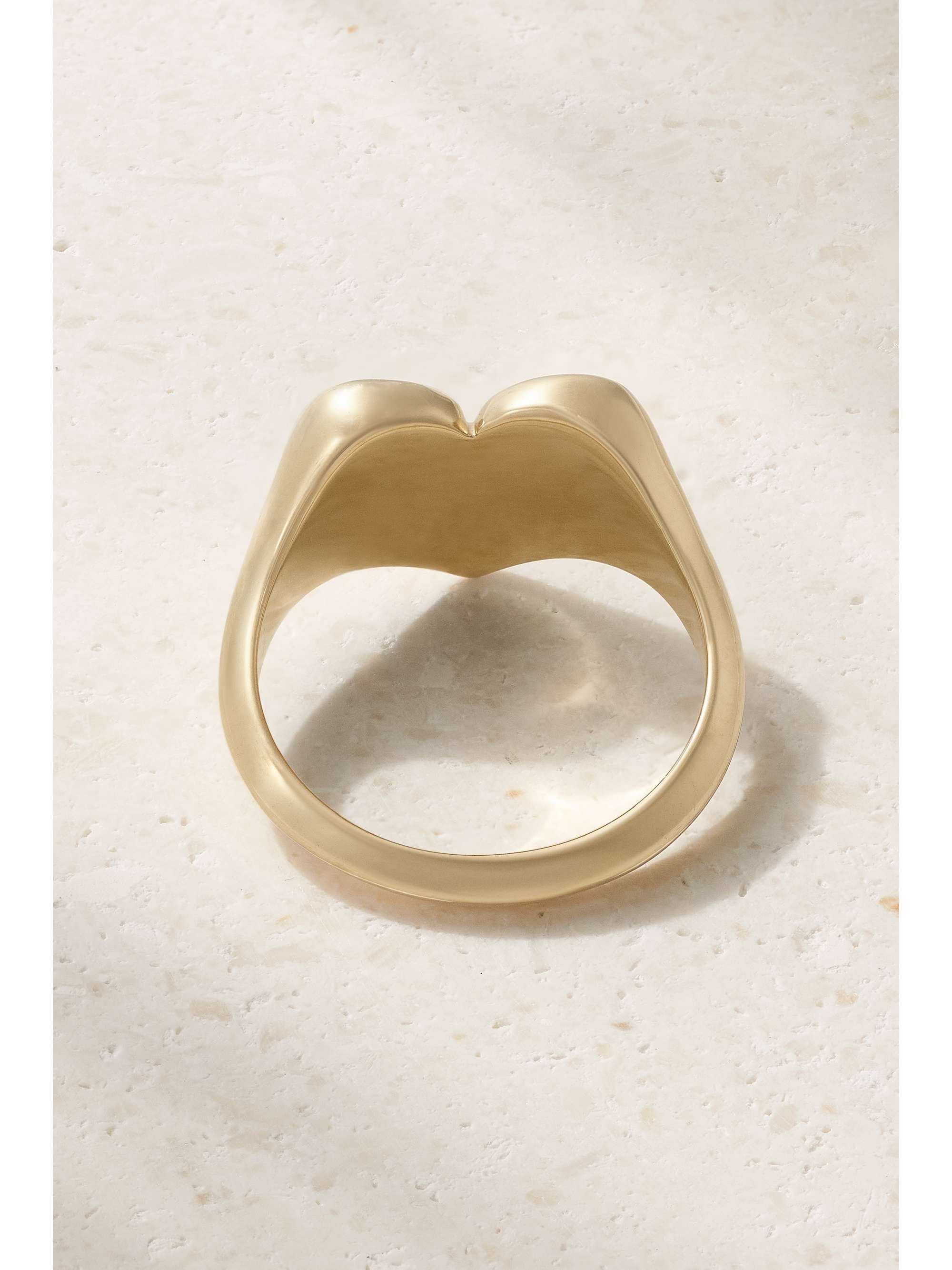 MARLO LAZ Love Token 14-karat gold diamond signet ring