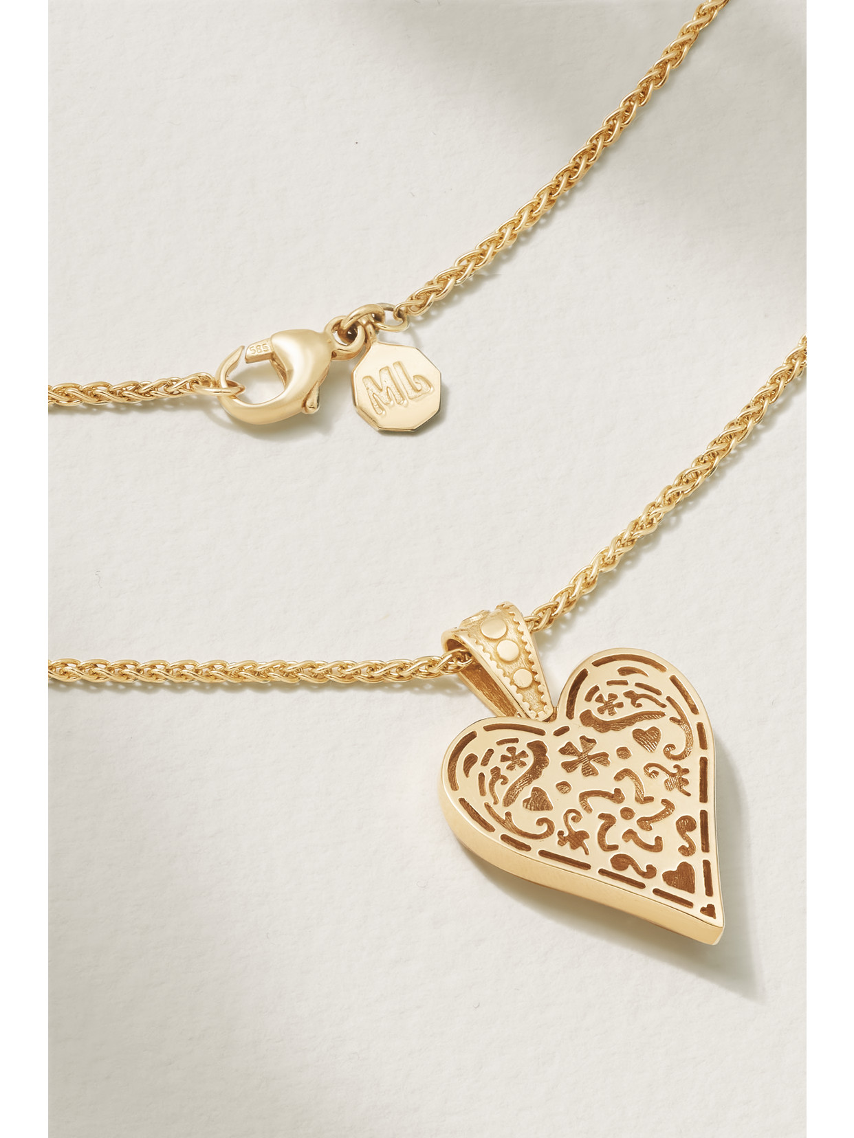 Marlo Laz Women's Desert Rising 14k Yellow Gold & 0.025 Tcw Diamond Mini Southwestern Heart Pendant Necklace In Gold