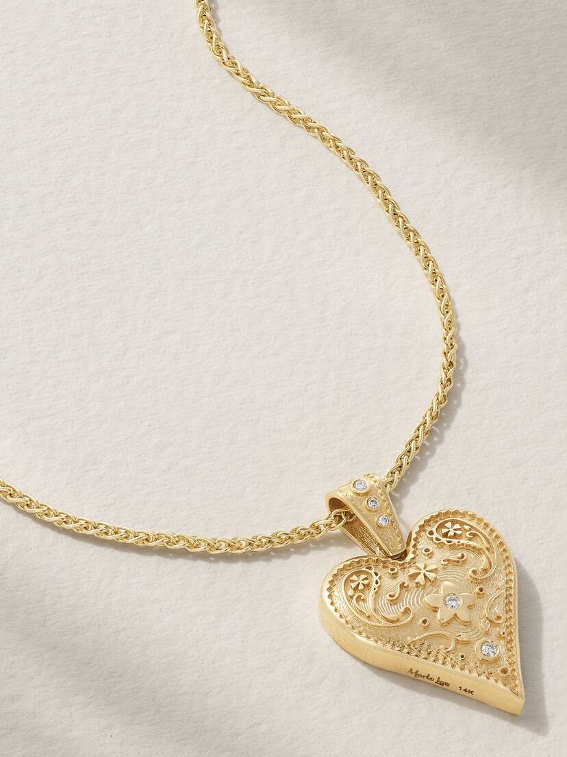 Marlo Laz Medium Southwestern 14-karat Gold Diamond Necklace