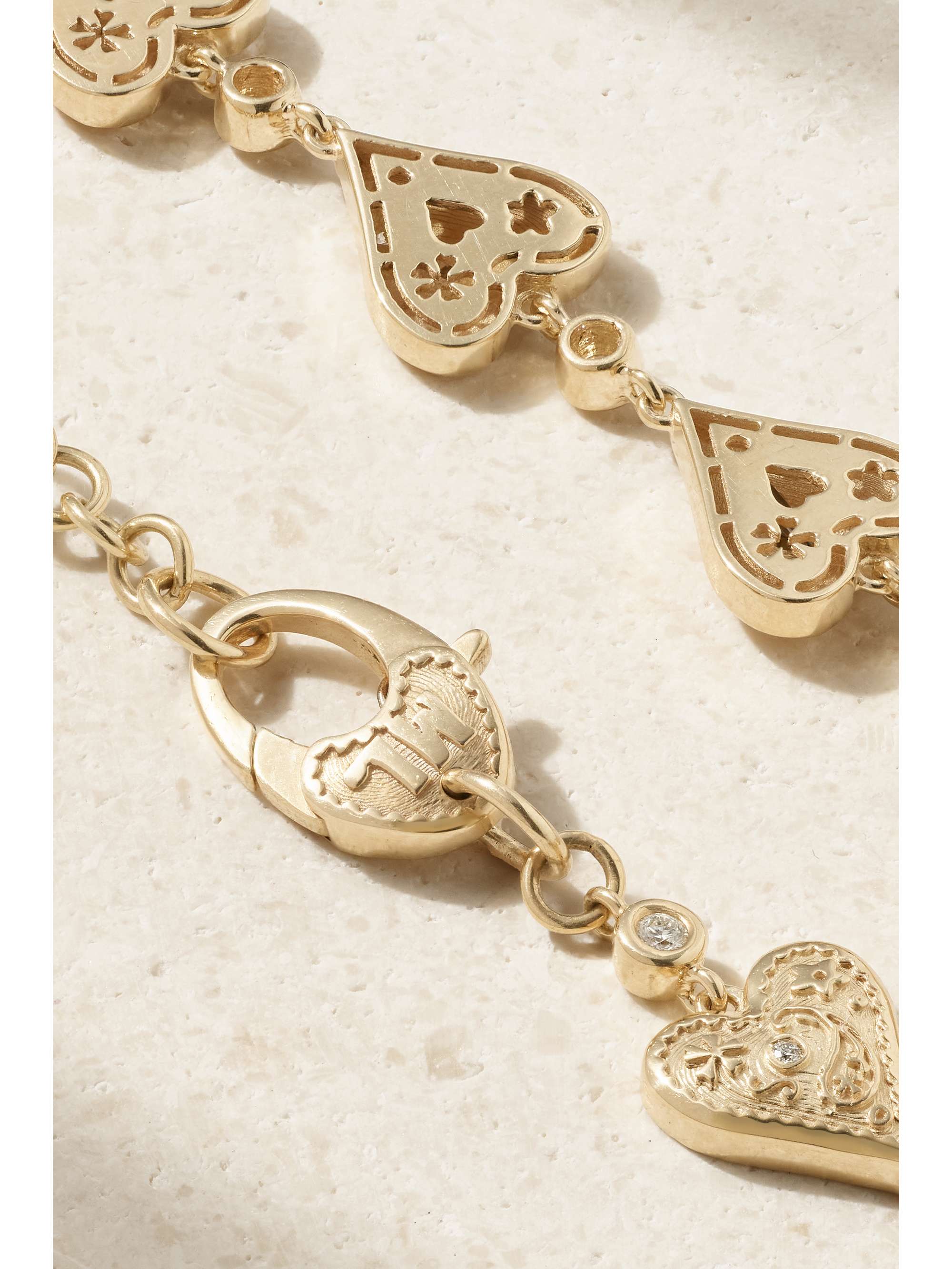 MARLO LAZ Southwestern 14-karat gold diamond bracelet