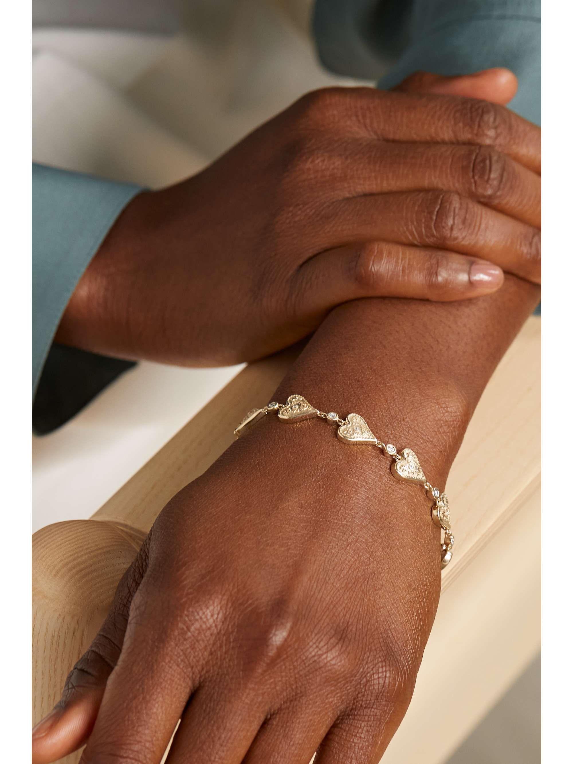 MARLO LAZ Southwestern 14-karat gold diamond bracelet
