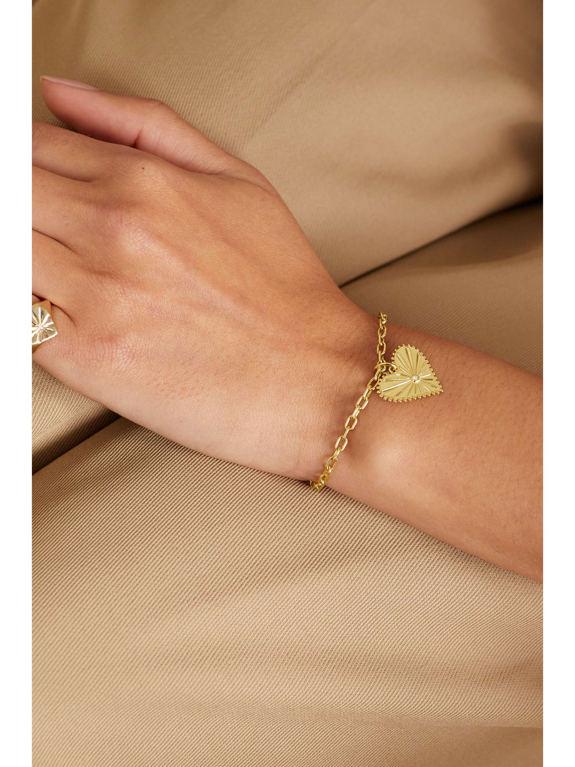 MARLO LAZ Small Pour Toujours 14-karat gold diamond bracelet