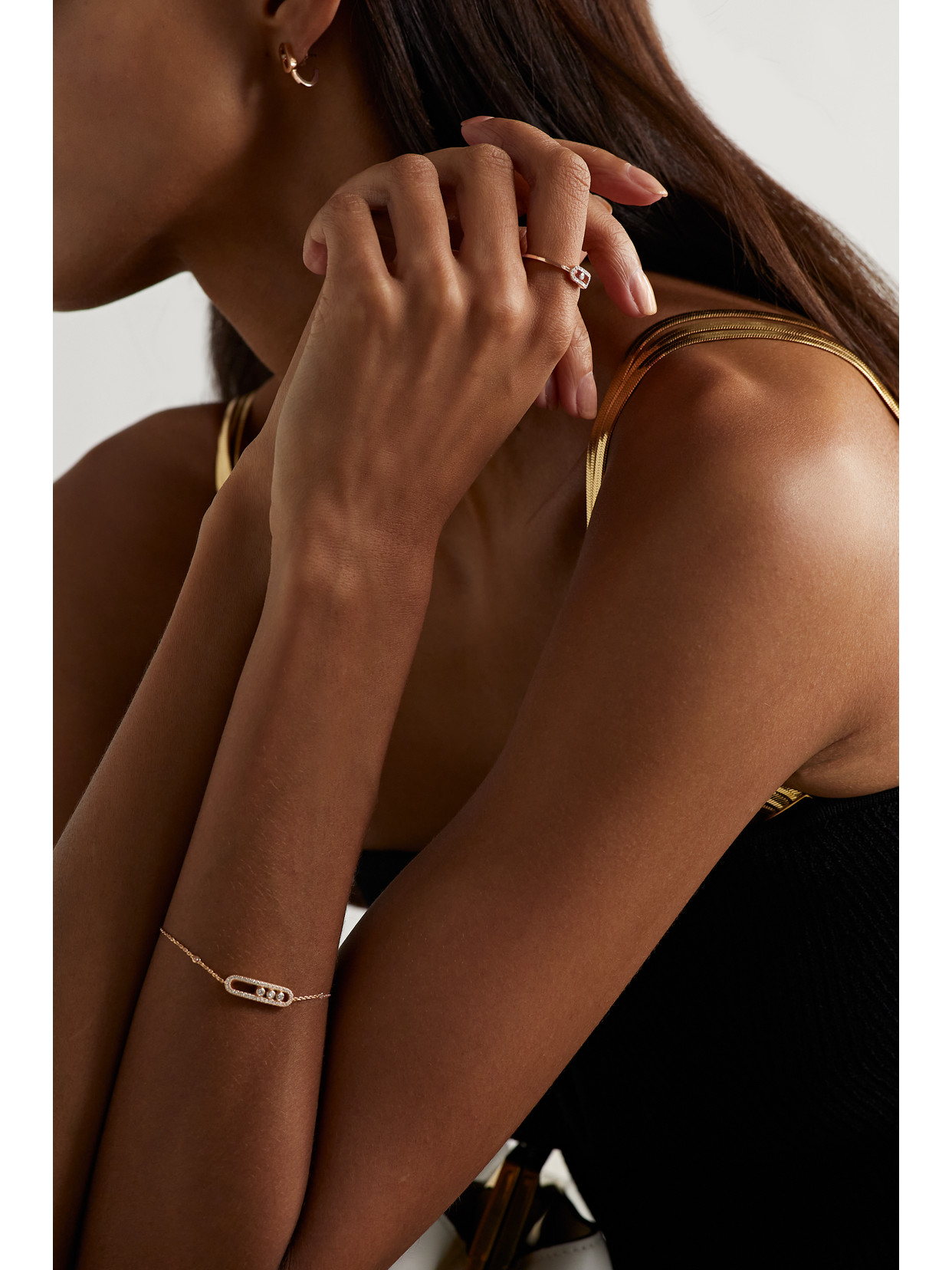 Messika Move Uno 18-karat Rose Gold Diamond Ring In Gold