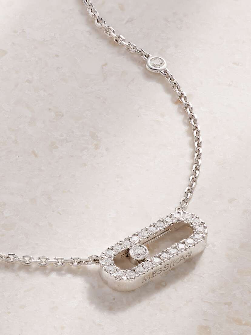 Messika Move Uno 18-karat White Gold Diamond Necklace