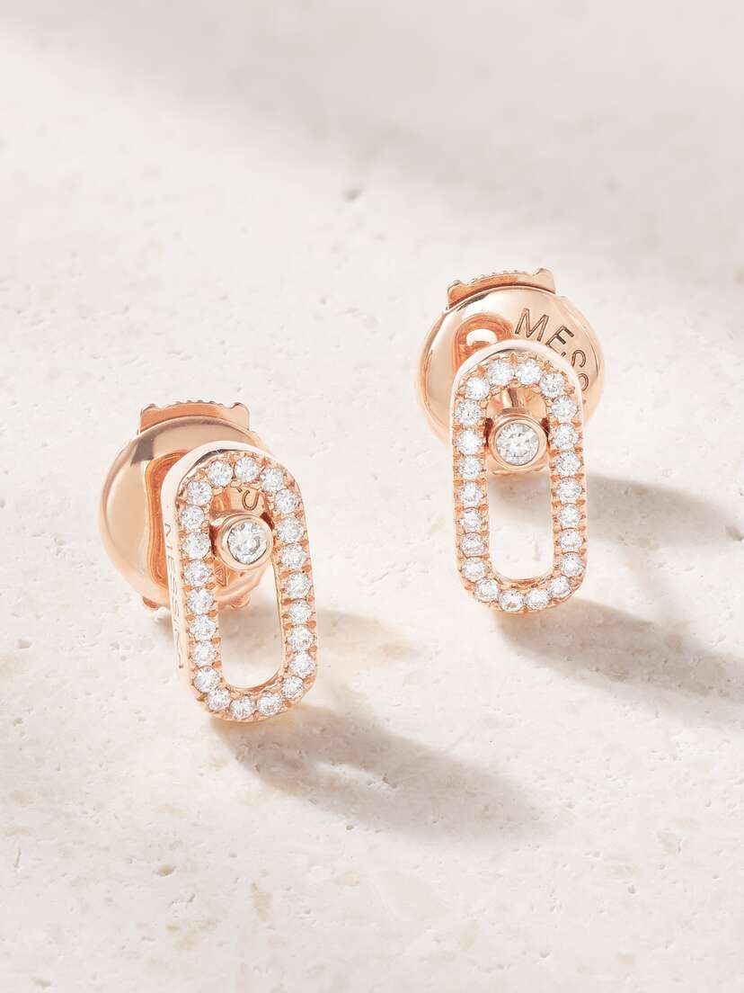 Messika Move Uno 18-karat Rose Gold Diamond Earrings