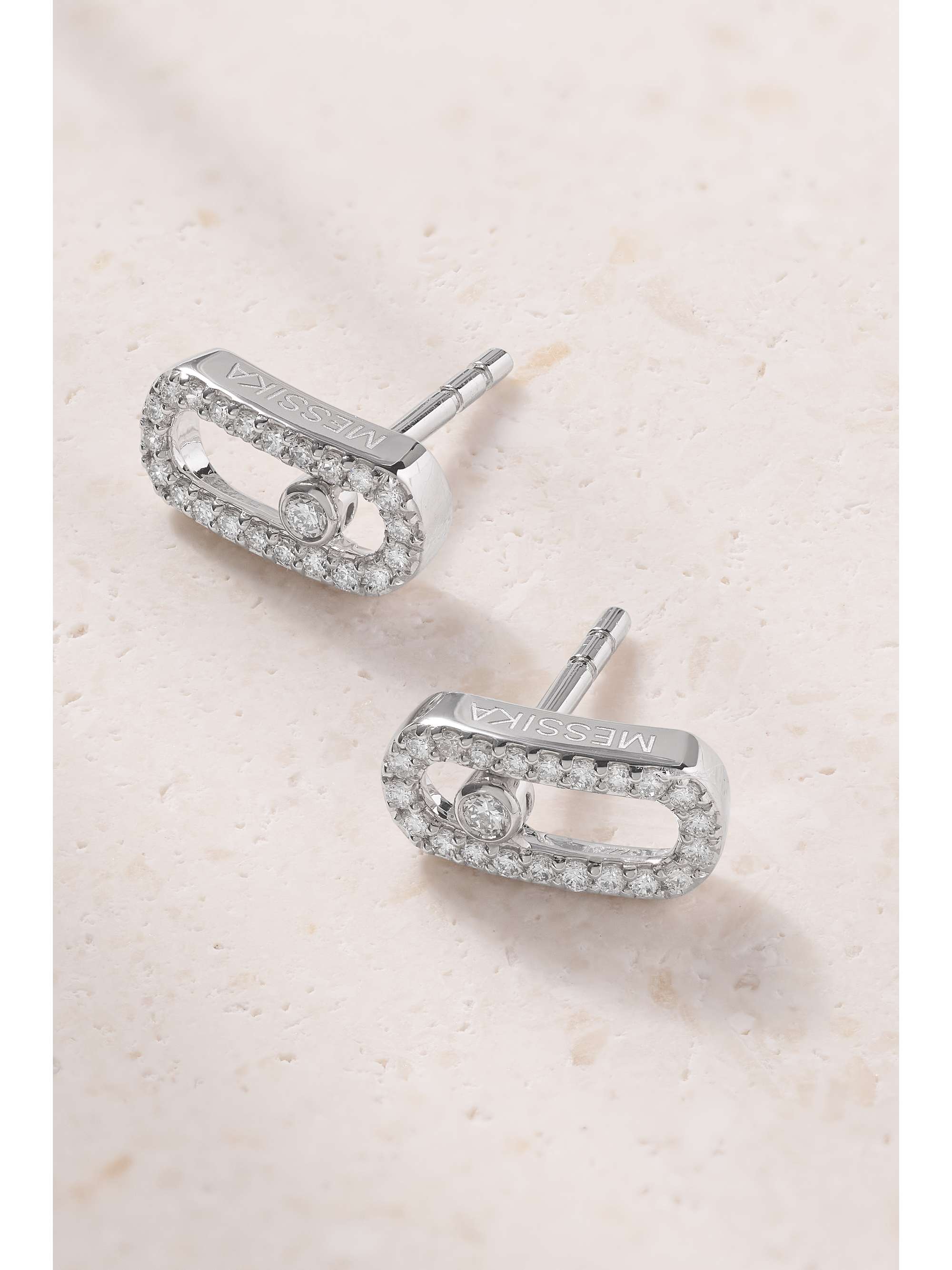 MESSIKA Move Uno 18-karat white gold diamond earrings | NET-A-PORTER