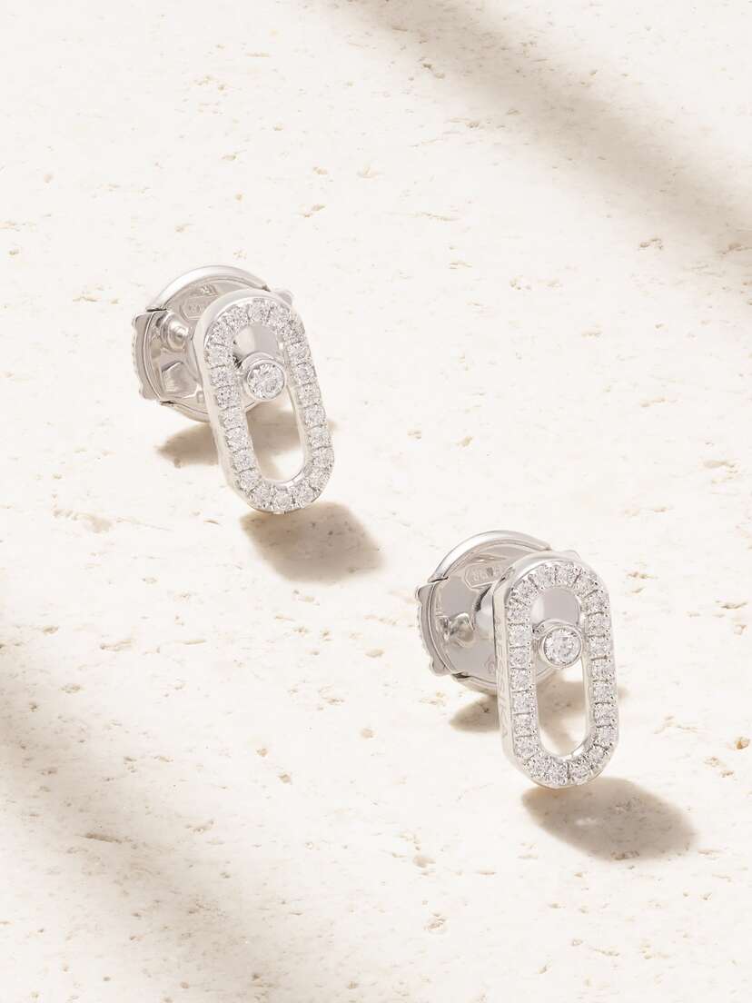 Messika Move Uno 18-karat White Gold Diamond Earrings