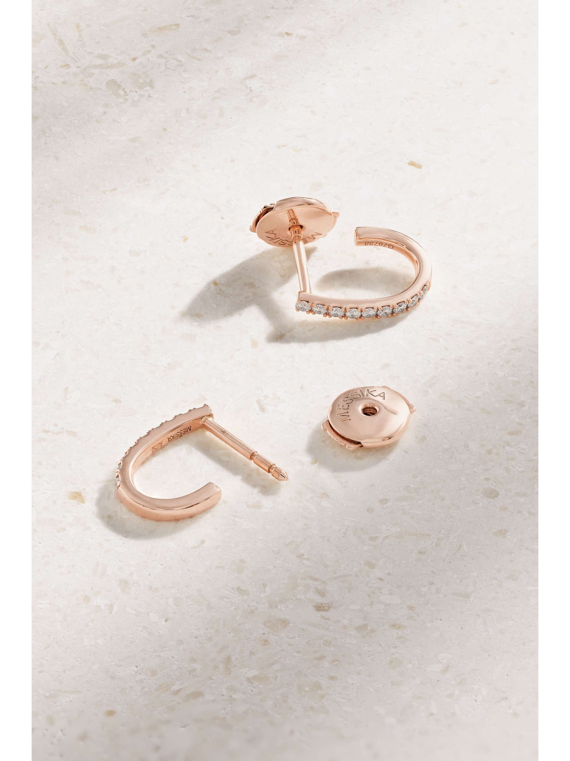MESSIKA Gatsby XS 18-karat rose gold diamond hoop earrings