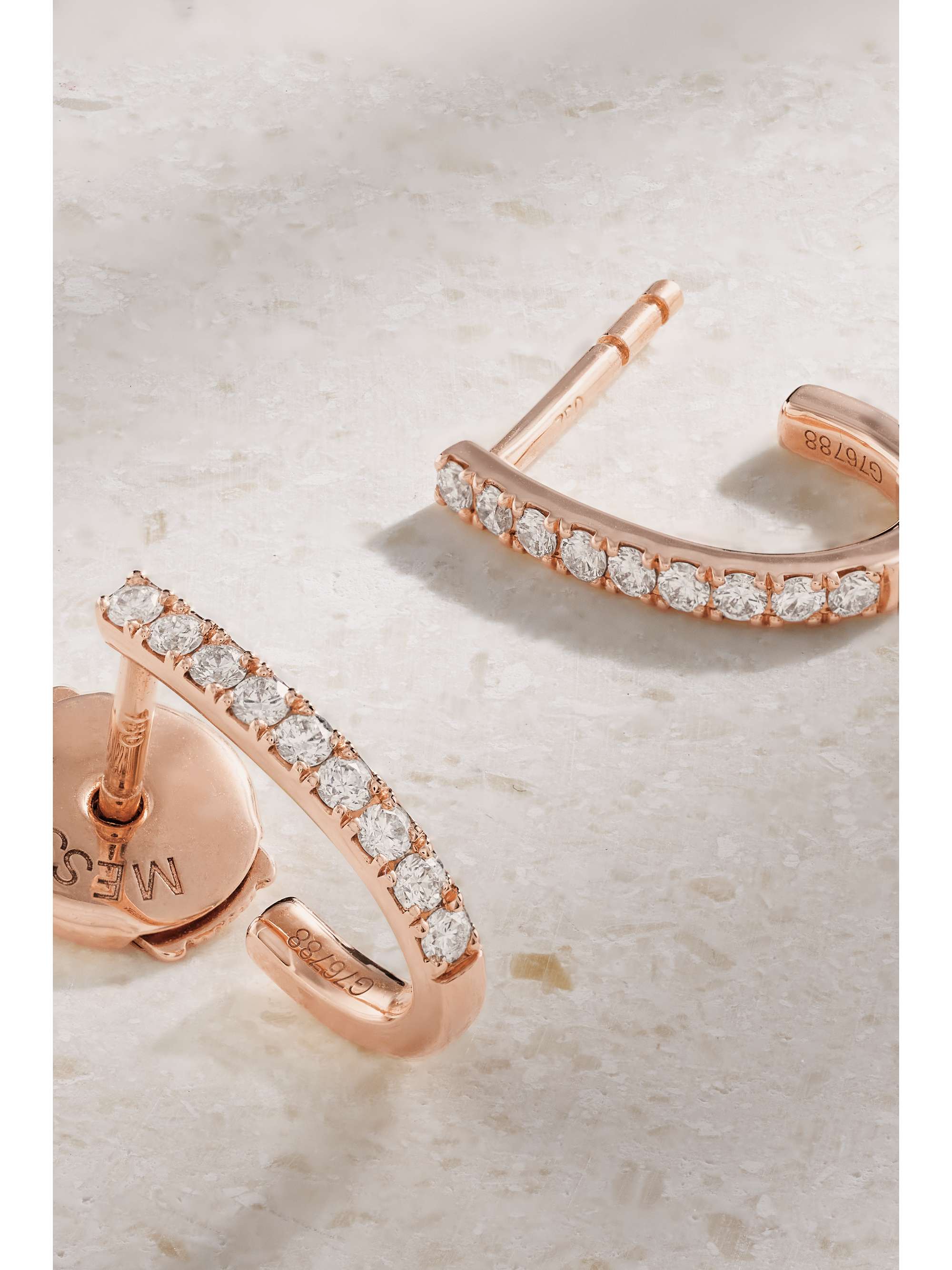 MESSIKA Gatsby XS 18-karat rose gold diamond hoop earrings
