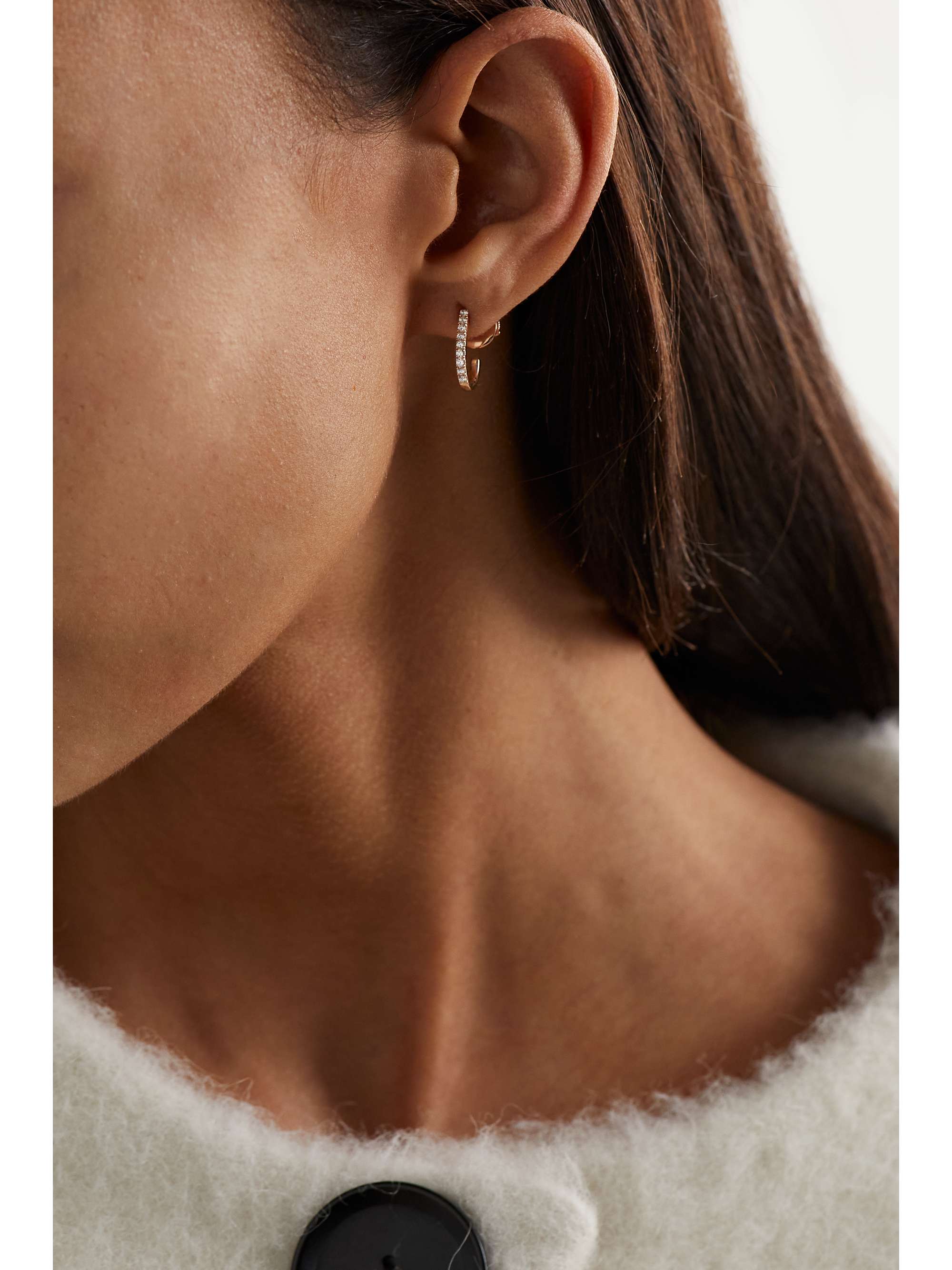 MESSIKA Gatsby XS 18-karat rose gold diamond hoop earrings
