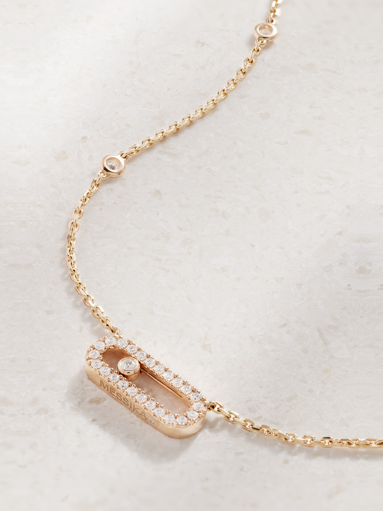 Messika - Move Uno 18-karat Rose Gold Diamond Necklace - one size