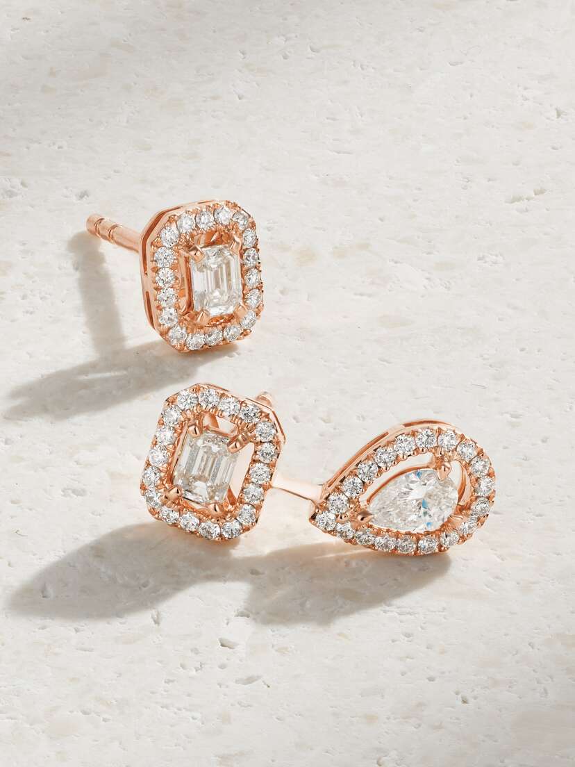 Messika My Twin Toi & Moi 18-karat Rose Gold Diamond Earrings