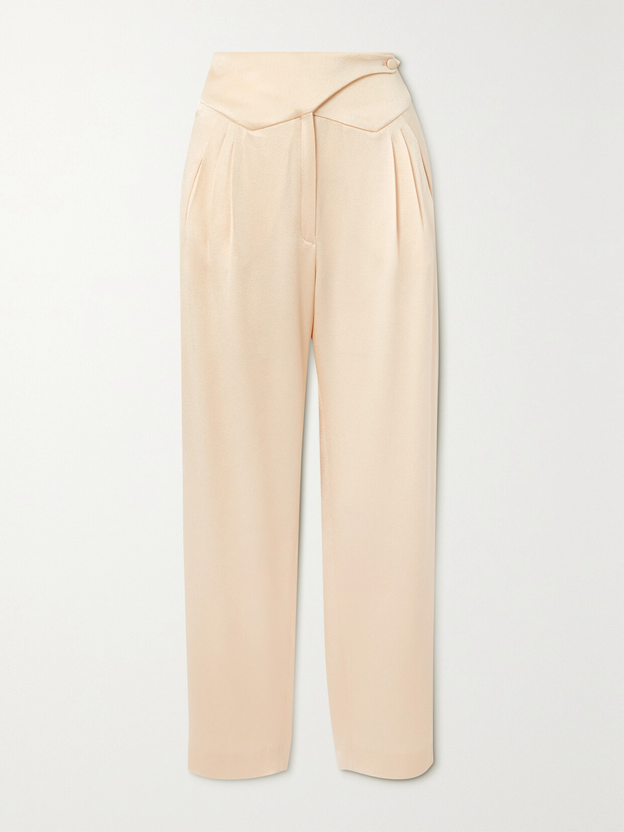 Blazé Milano - Basque Pleated Satin-crepe Straight-leg Pants - Ivory