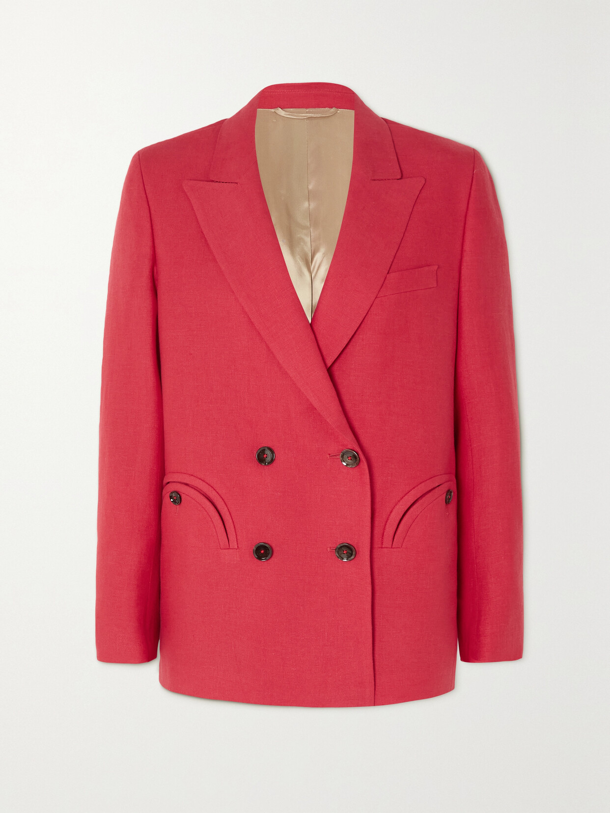 Blazé Milano - Double-breasted Linen Blazer - Red