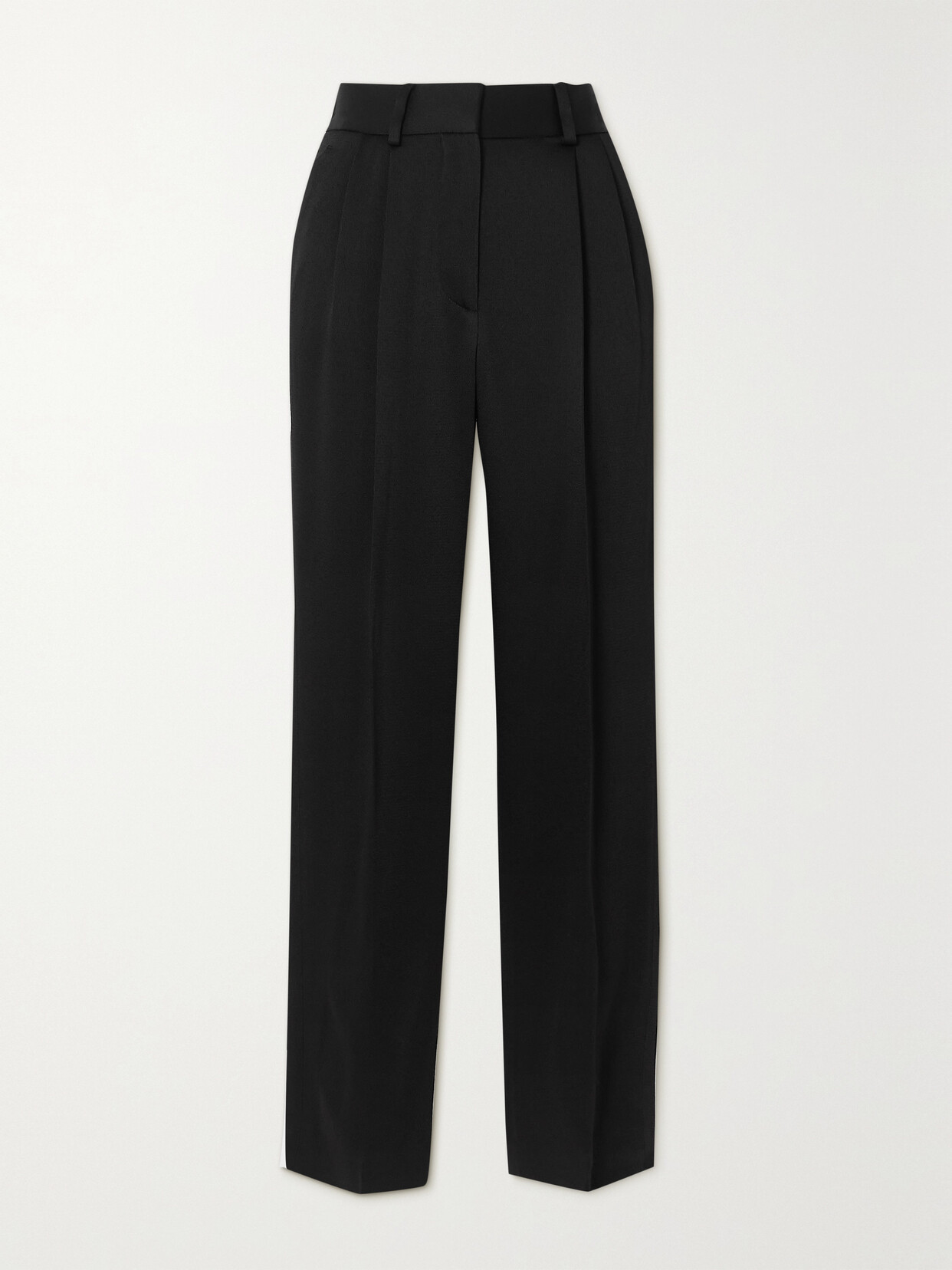 Blazé Milano - Banker Pleated Satin Tapered Pants - Black